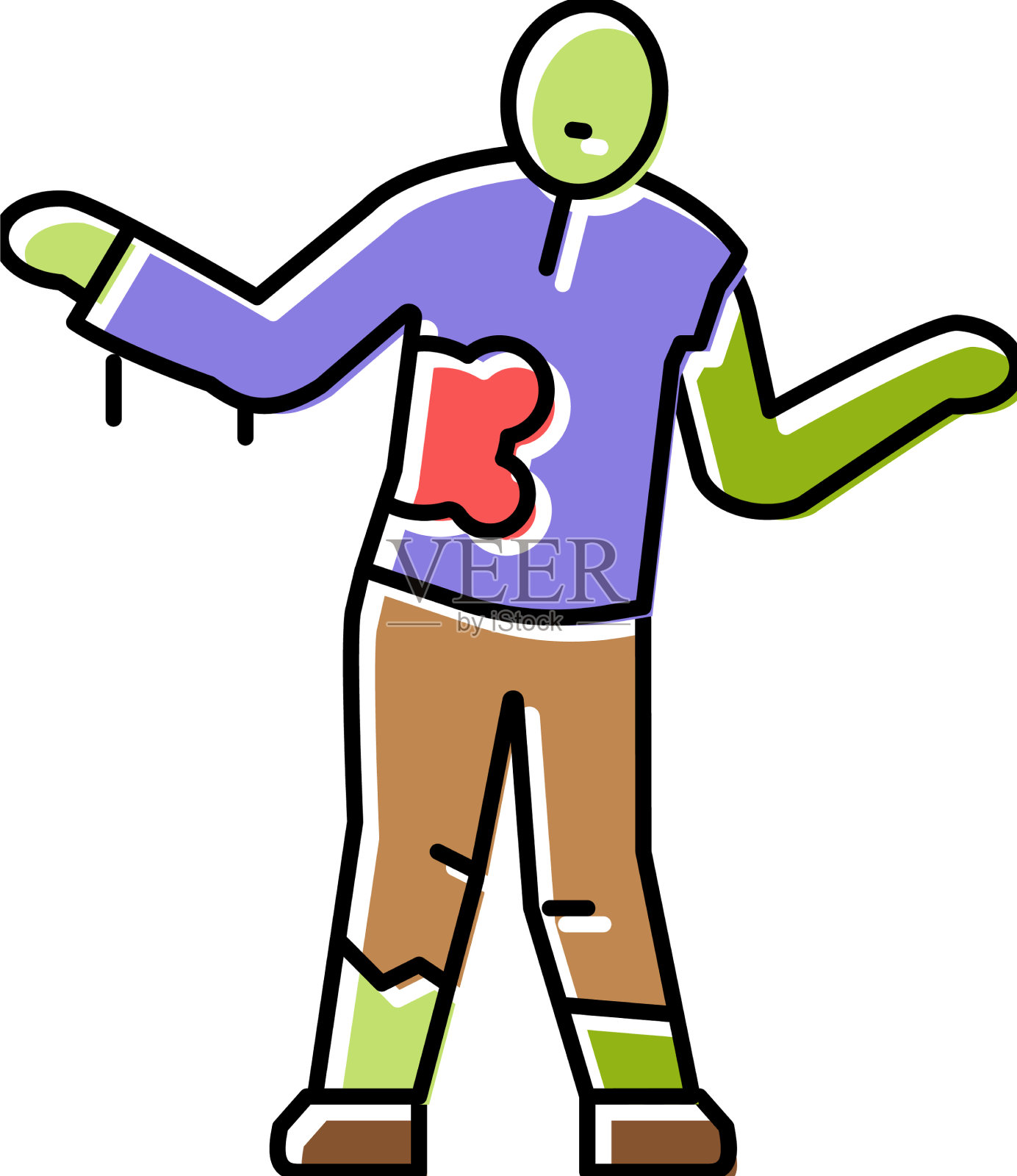 邪恶僵尸颜色图标设计元素图片