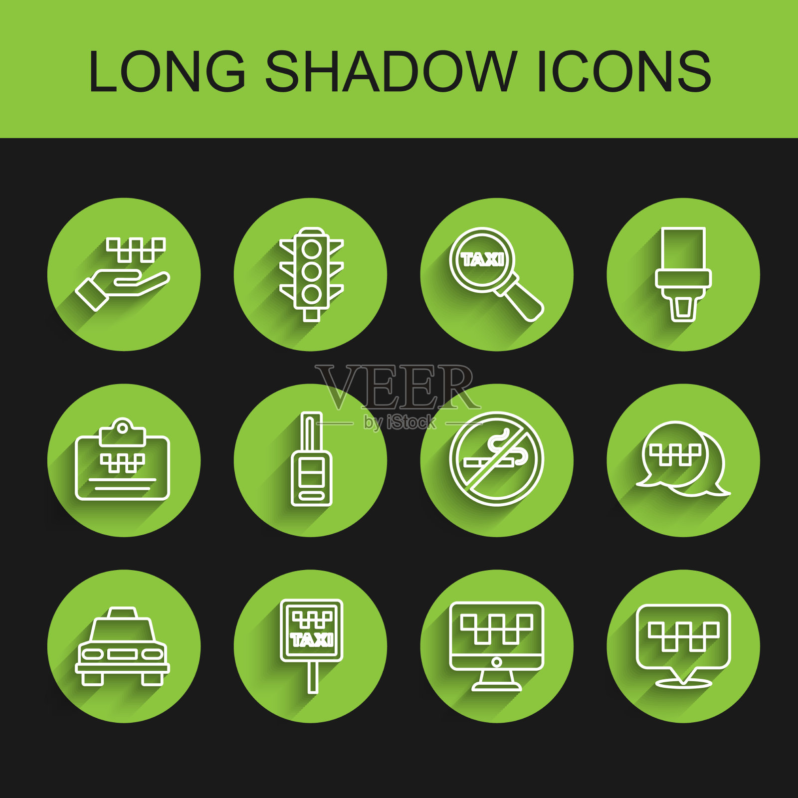 为出租车站牌设置行出租车路牌图标素材