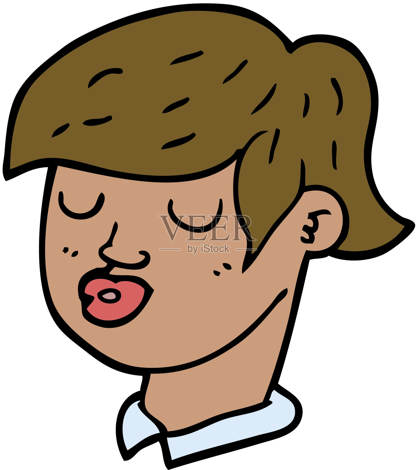 卡通涂鸦内容脸插画图片素材