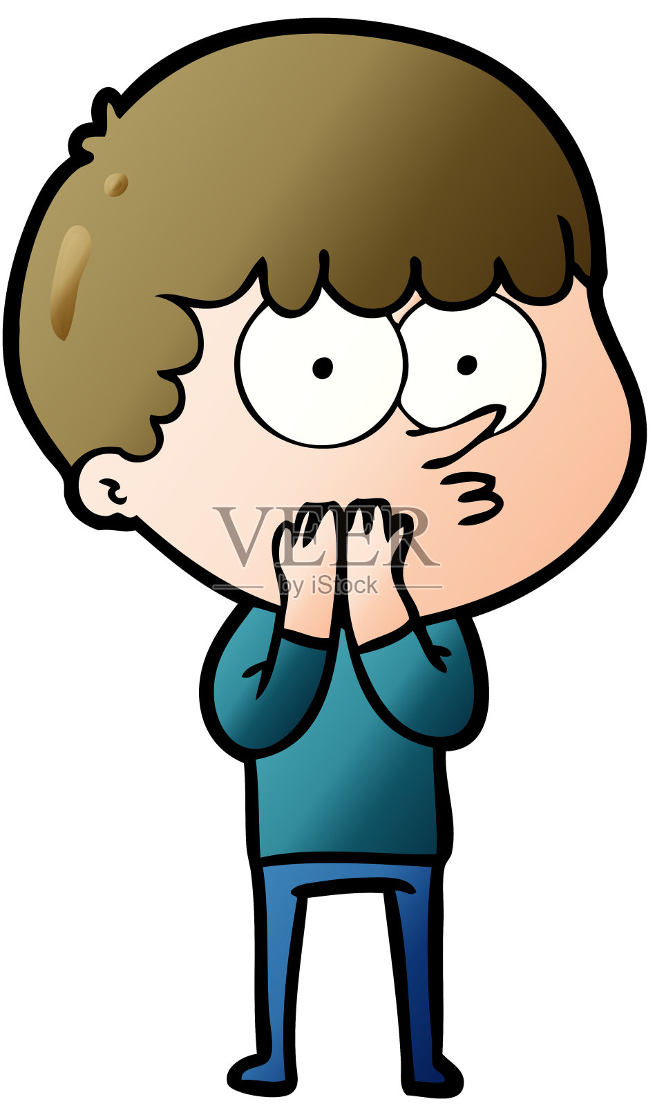 卡通好奇男孩插画图片素材