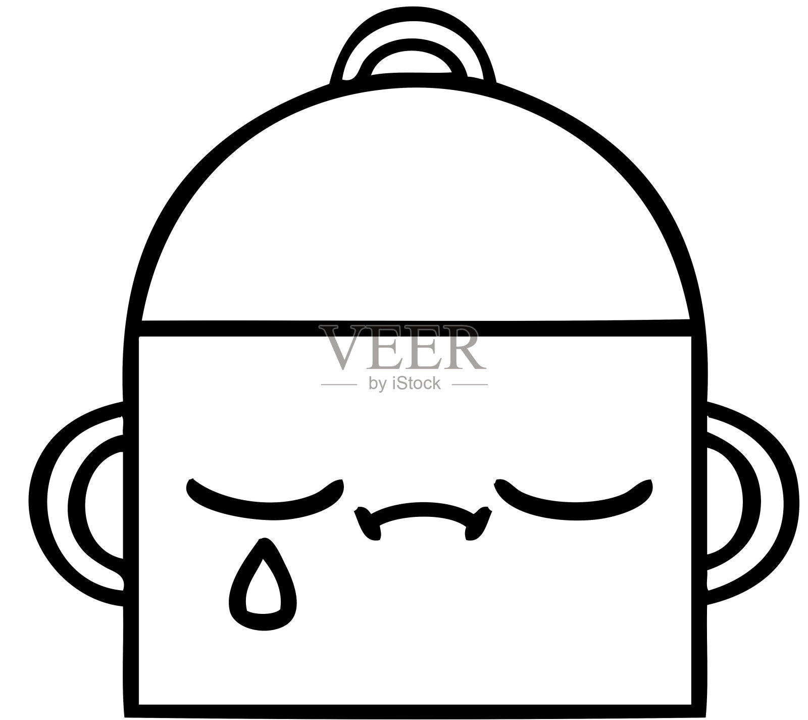 一个烹饪锅的线条漫画插画图片素材