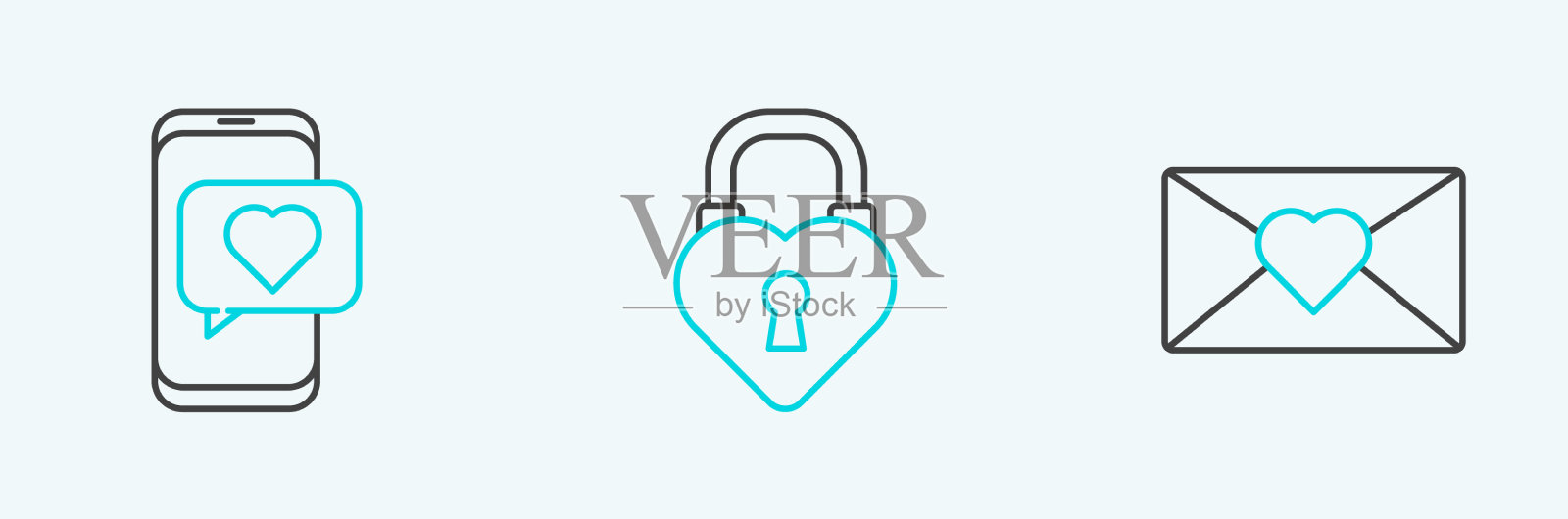 用3月8日在线约会应用程序设置信封图标素材