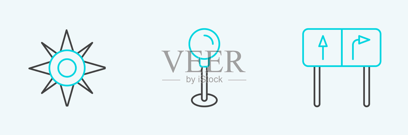 设置行道路交通标志风升和推销图标素材