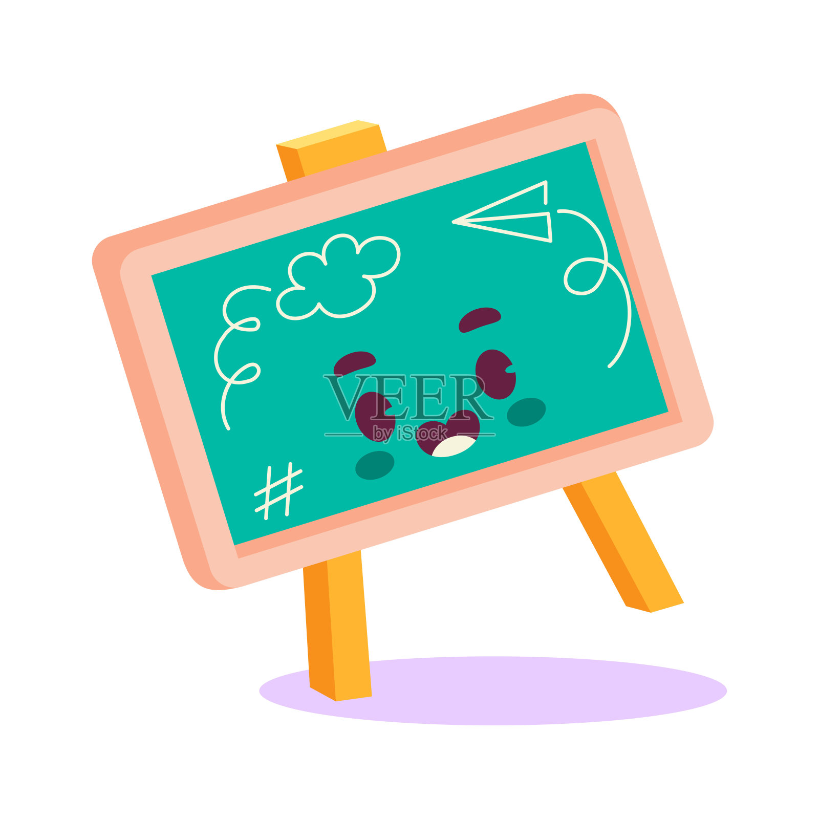 矢量卡通可爱板学校卡哇伊插图插画图片素材