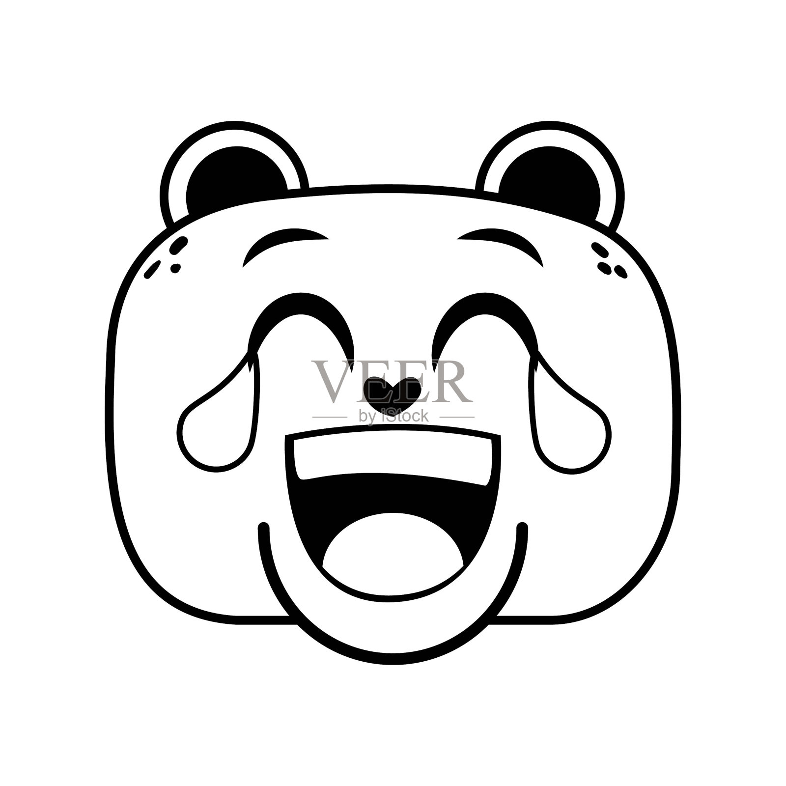 矢量卡通可爱的笑表情符号孤立插图插画图片素材