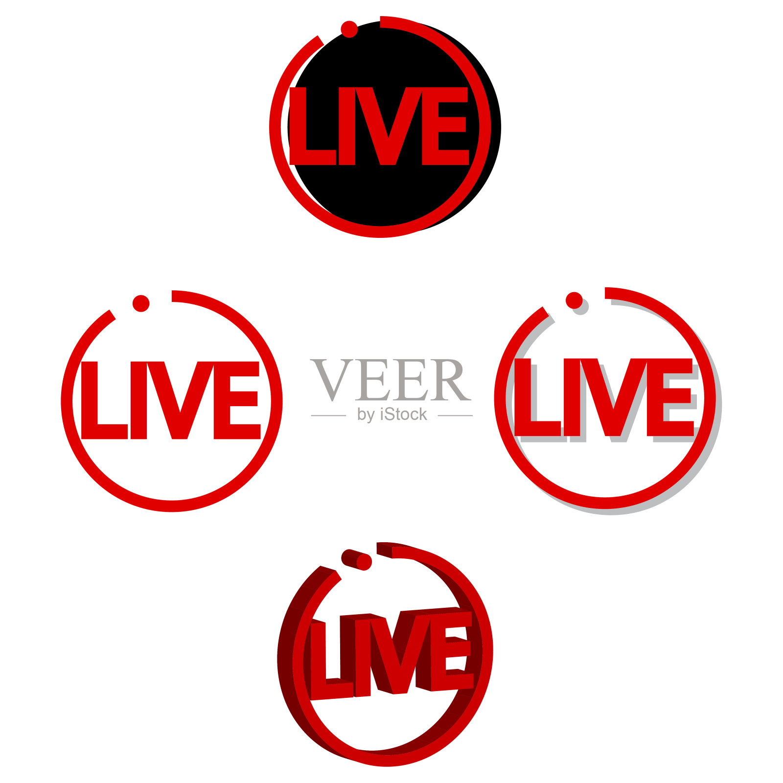 带有红色横幅的模板活。社交媒体标志图标。玩的迹象。玩在线。矢量插图。图标素材