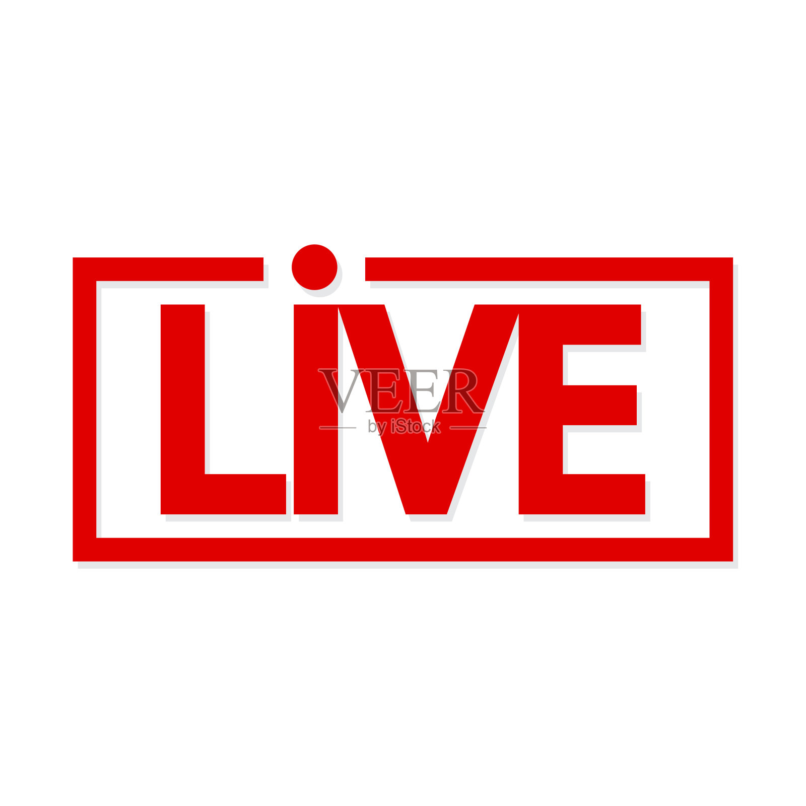 带有红色横幅的模板活。社交媒体标志图标。玩的迹象。玩在线。矢量插图。插画图片素材