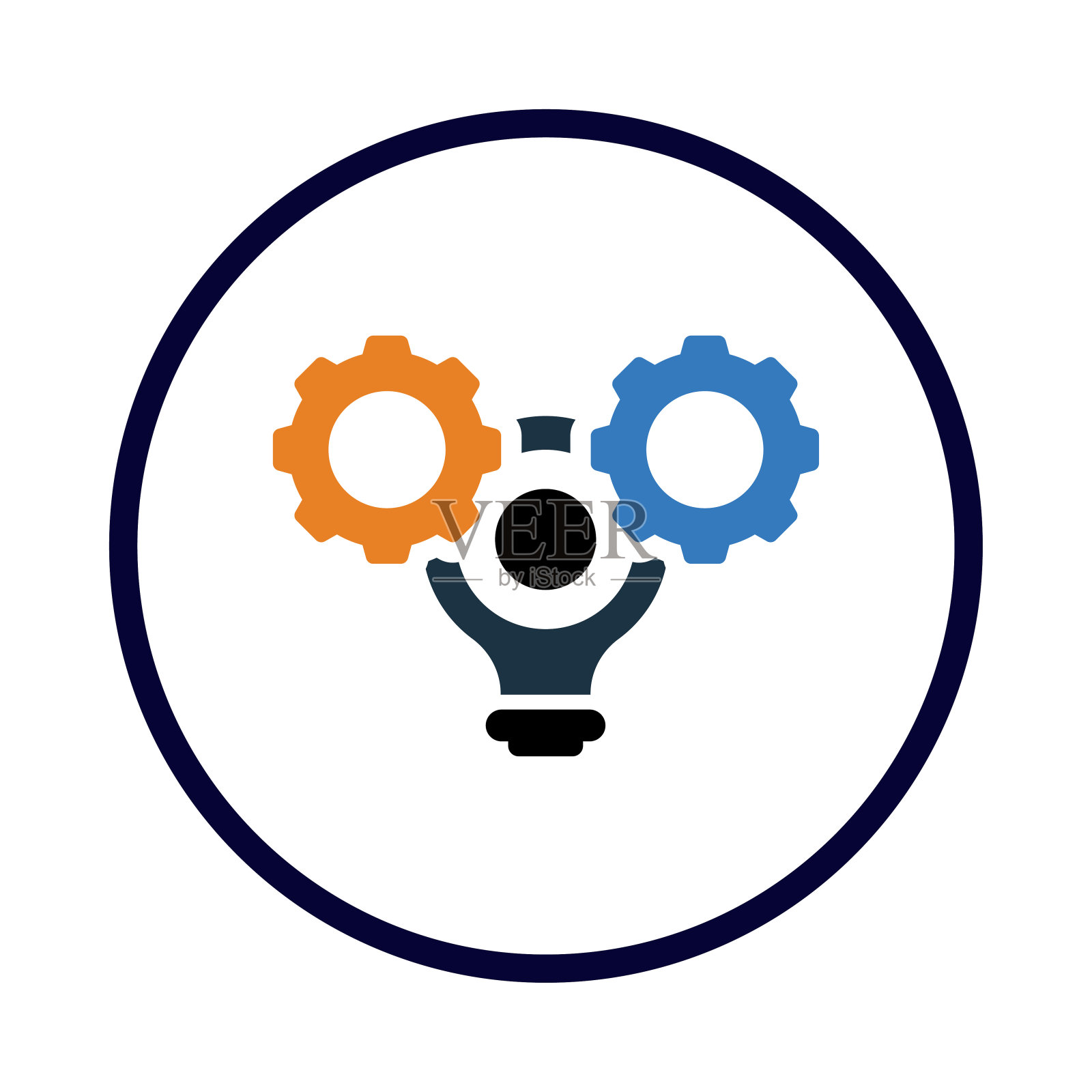 齿轮，技术，灯泡，灯泡，创意创意技术图标图标素材