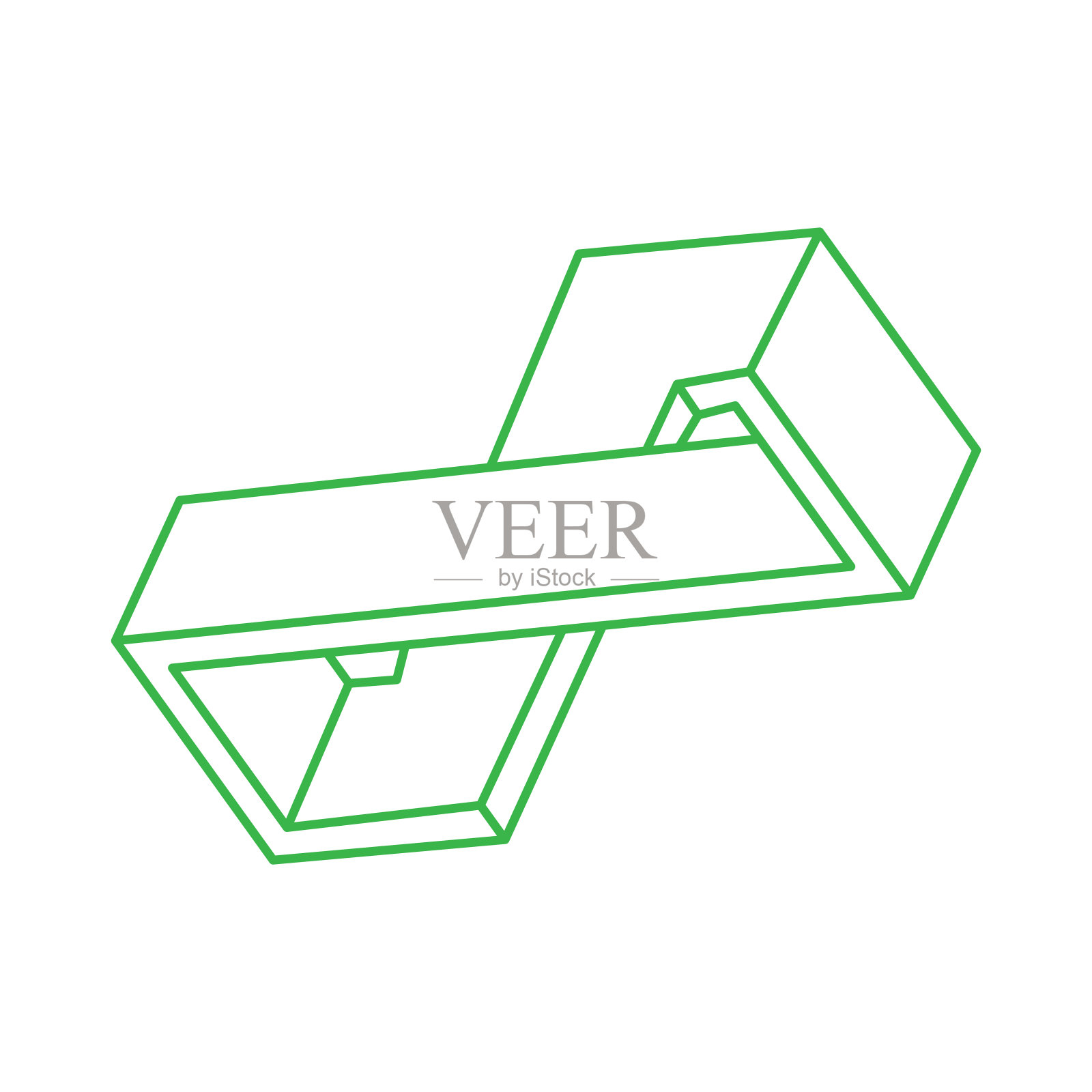 标志。不可能的形状，光学错觉，矢量。光学艺术品。几何数据。线的艺术。插画图片素材