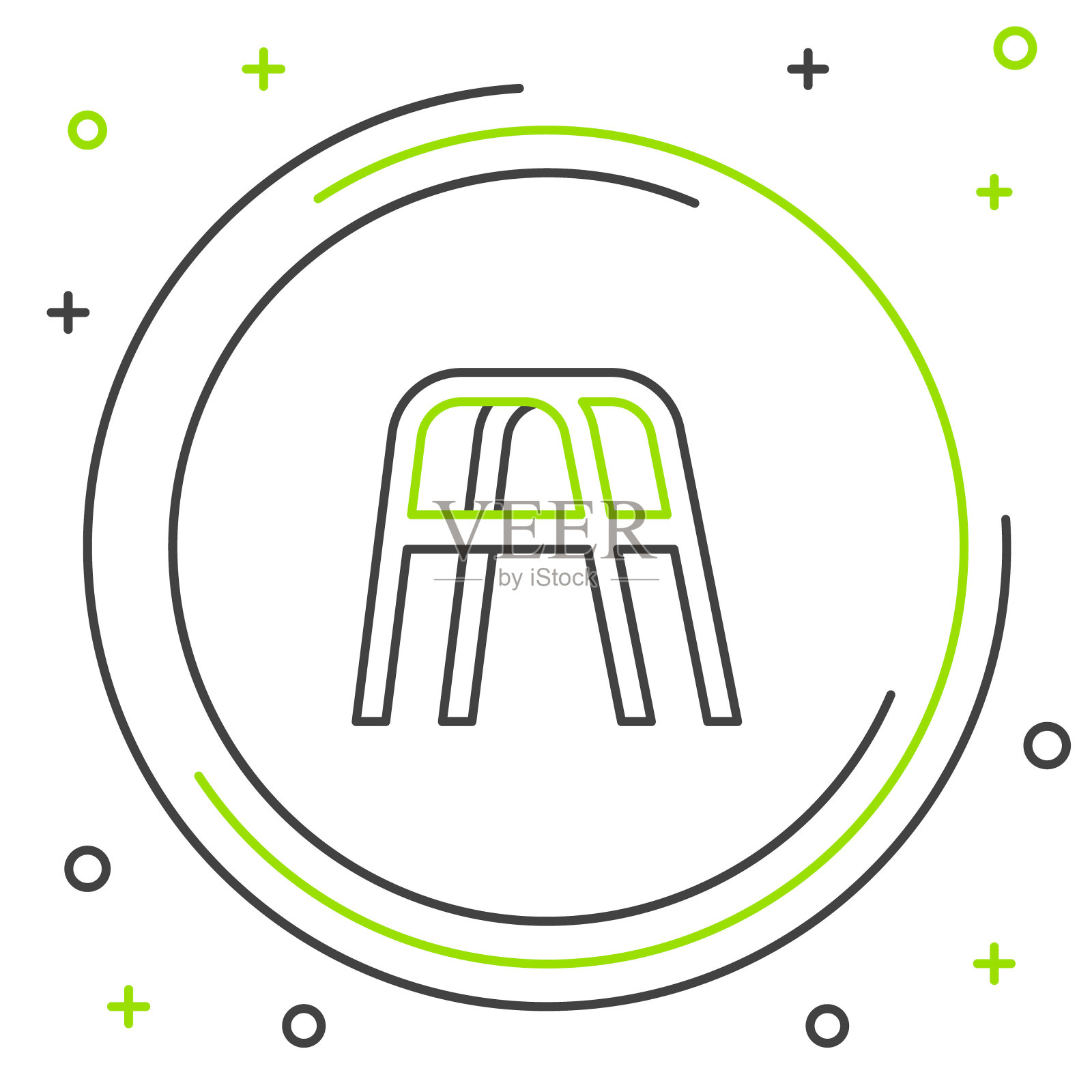 线条行者为残疾人图标隔离在白色背景上。彩色轮廓概念。向量插画图片素材