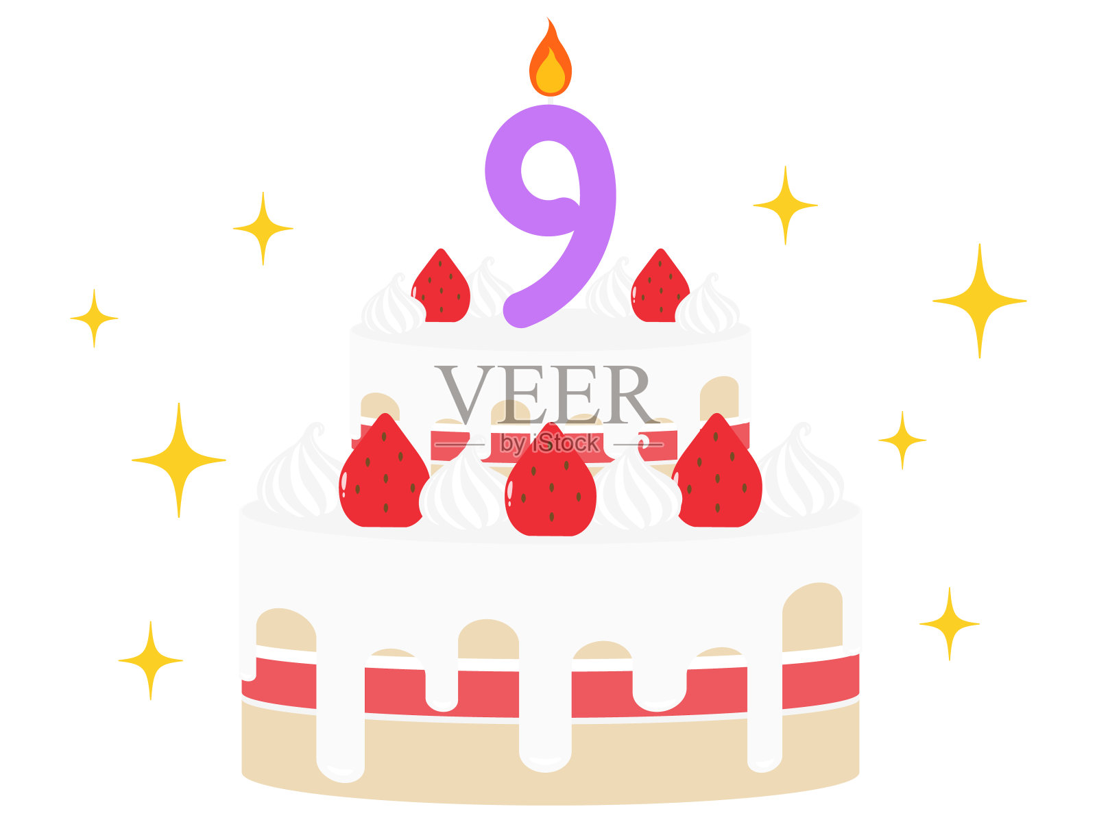 喜庆全蛋糕插画图片素材