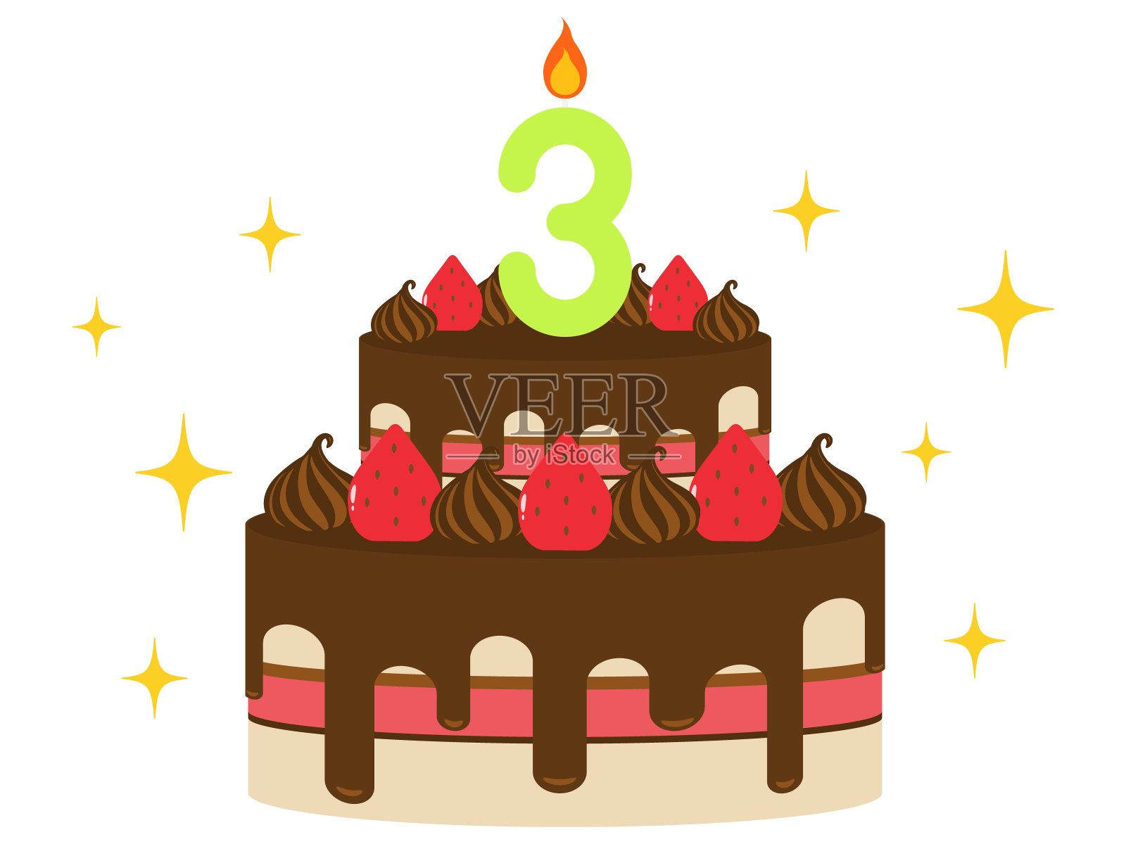 喜庆全蛋糕插画图片素材