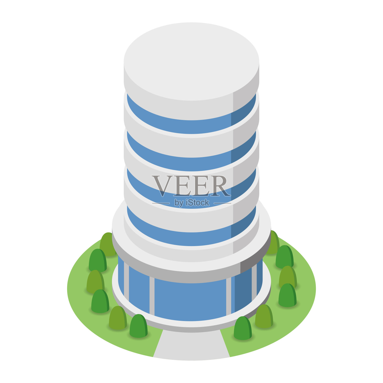 等距的建筑插画图片素材