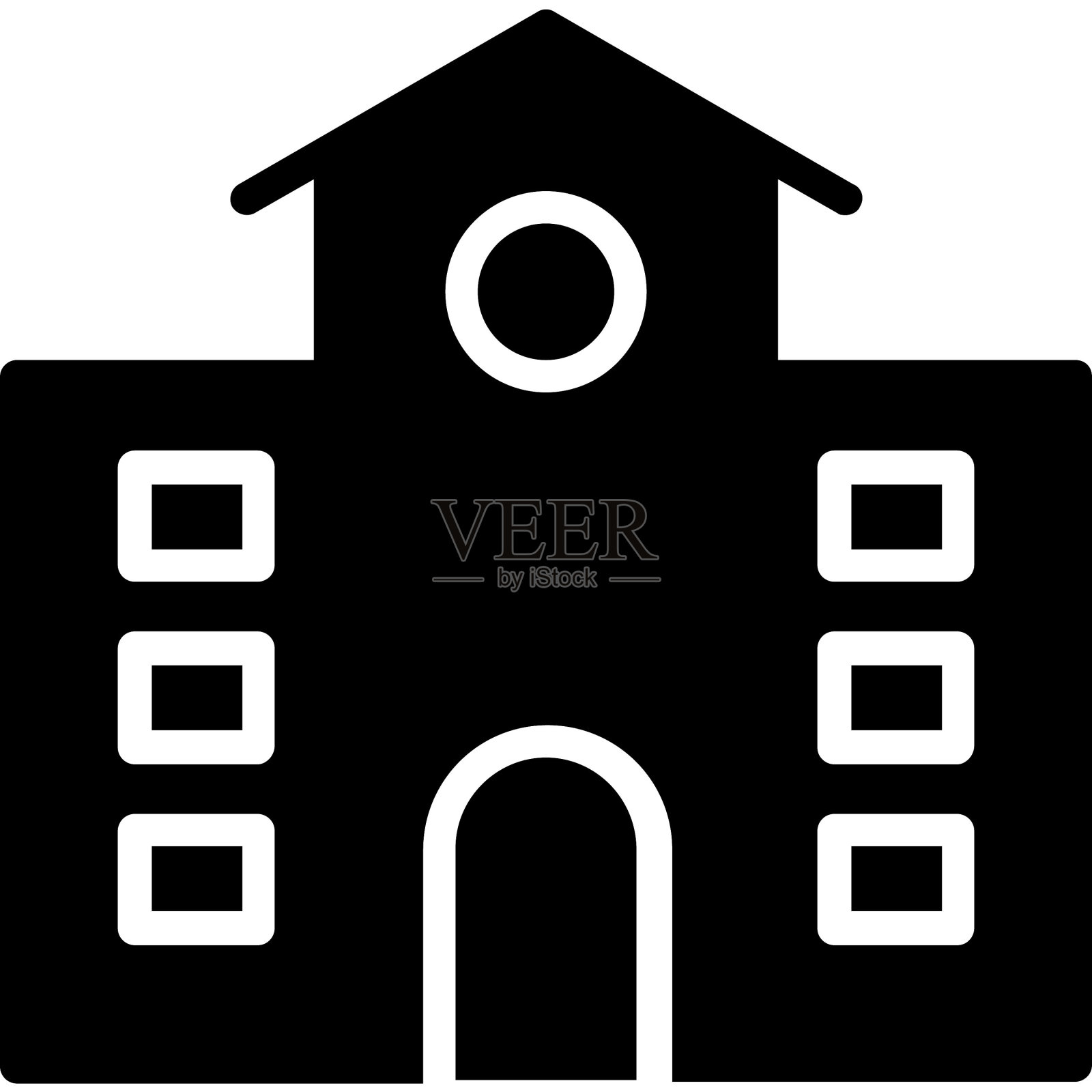 建筑，画廊，孤立的矢量图标，可以很容易地编辑或修改。插画图片素材