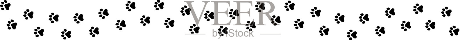 简单的狗脚印框架插画图片素材