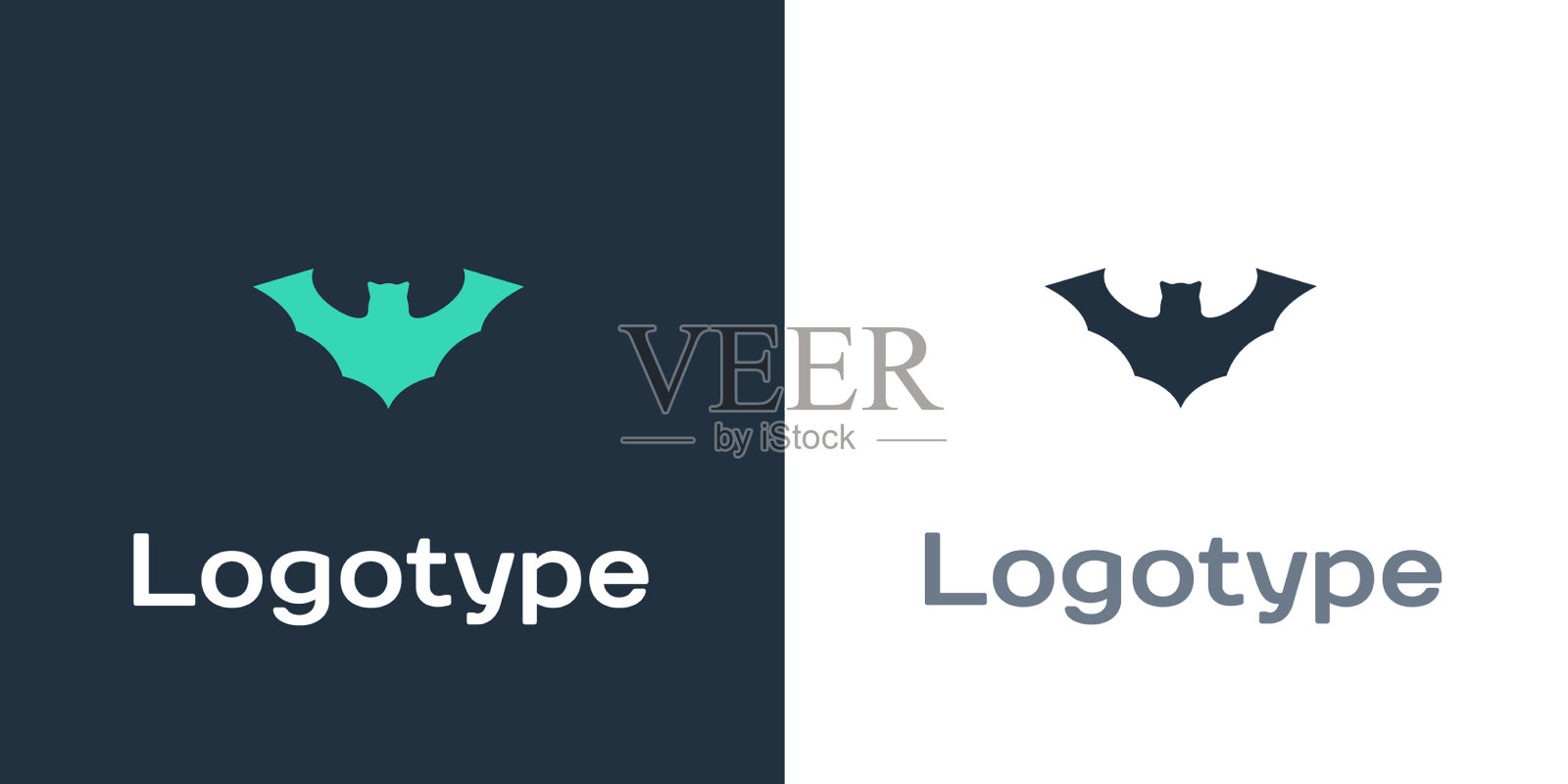 标志飞行蝙蝠图标孤立的白色插画图片素材