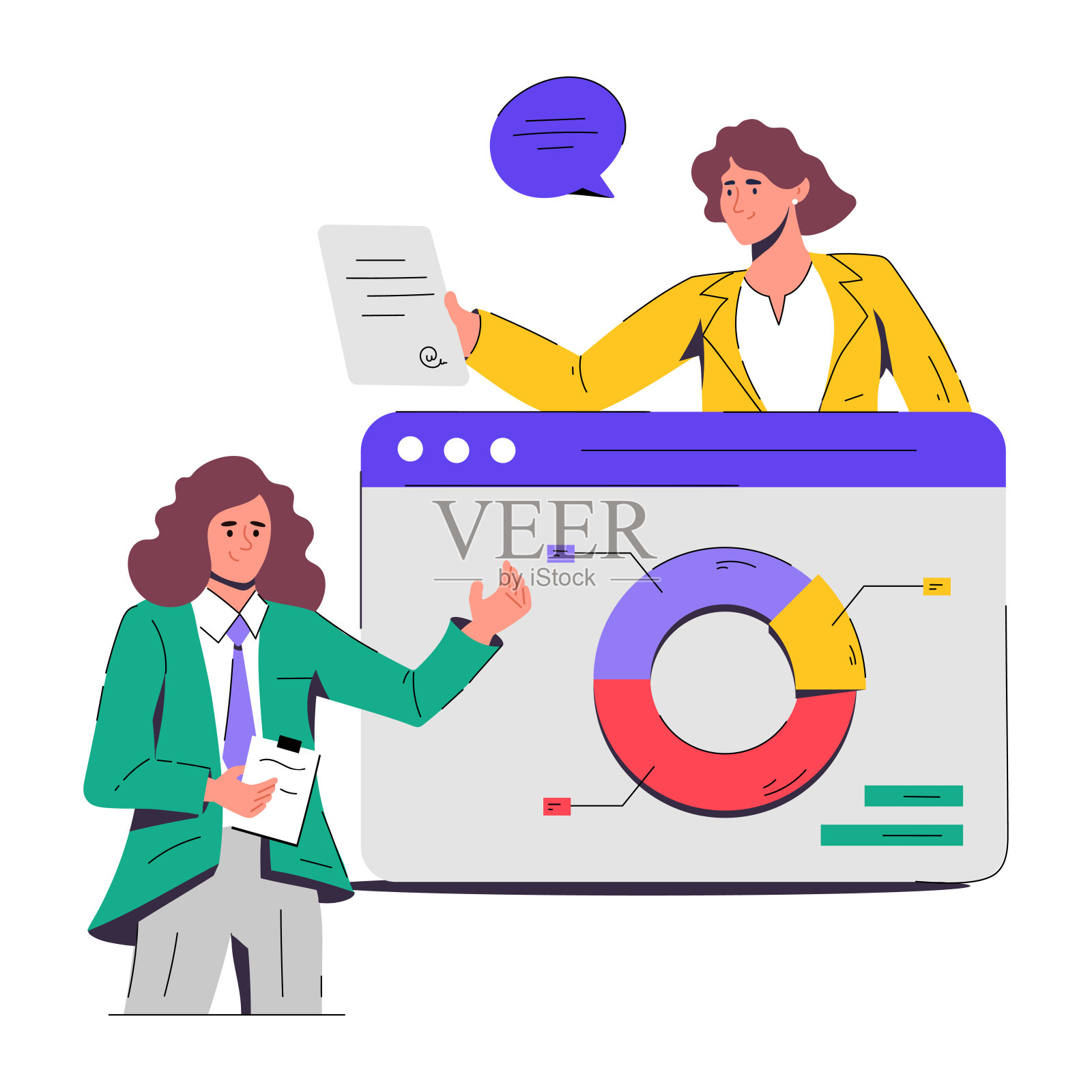 网络统计信息插画图片素材