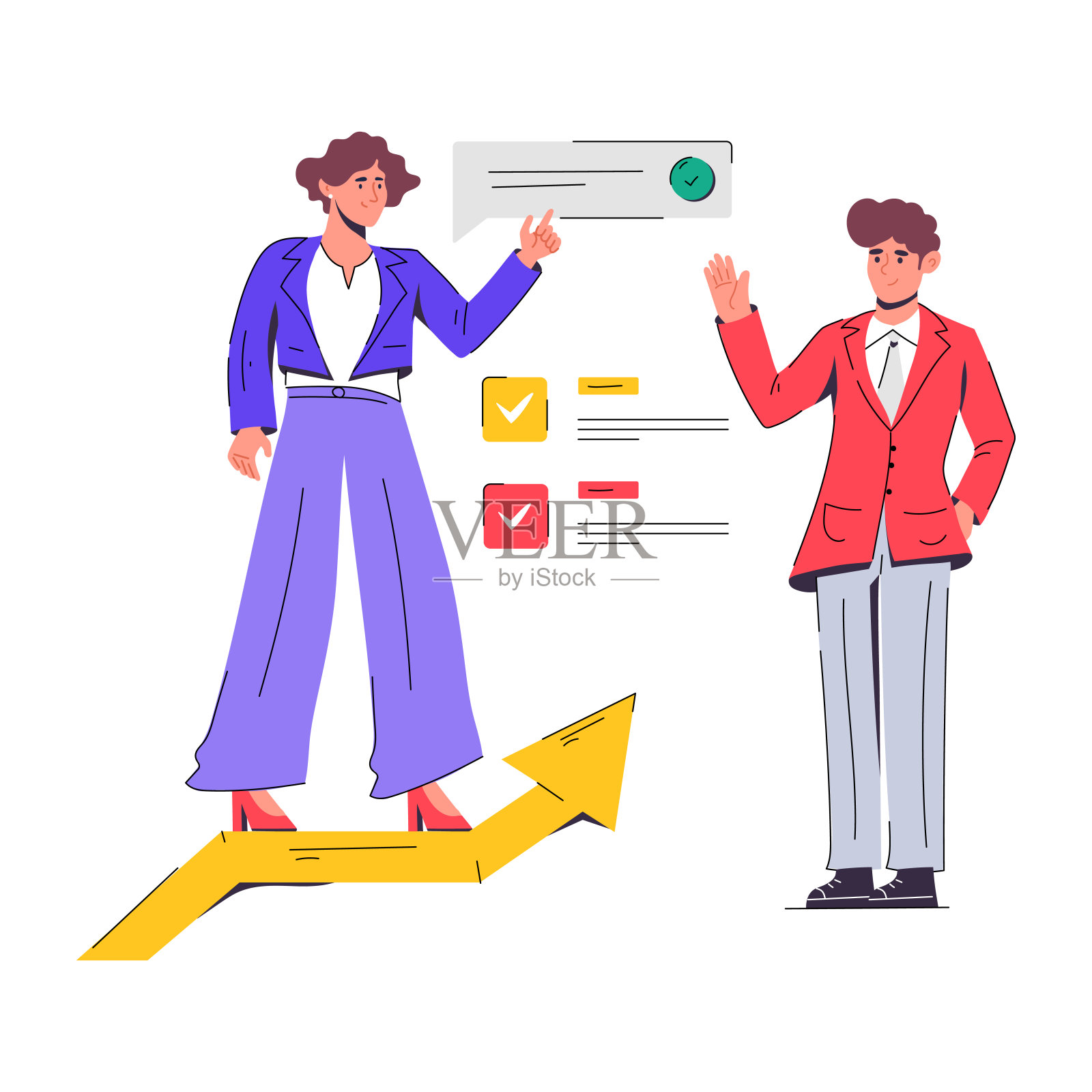 工作的讨论插画图片素材