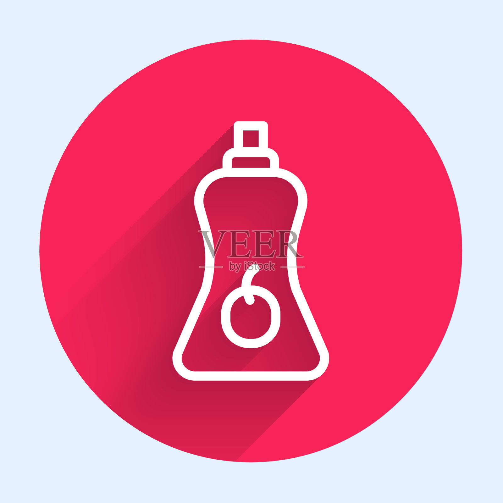 白线酱瓶图标孤立与长图标素材