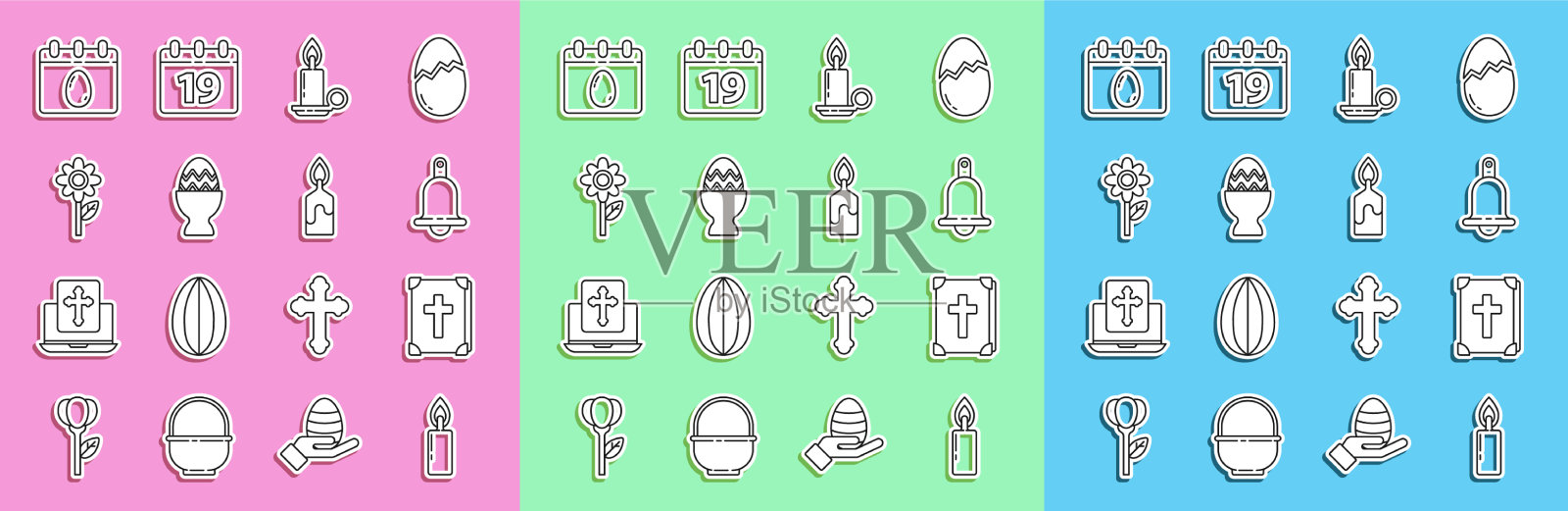 设定行燃烧蜡烛圣经书响图标素材