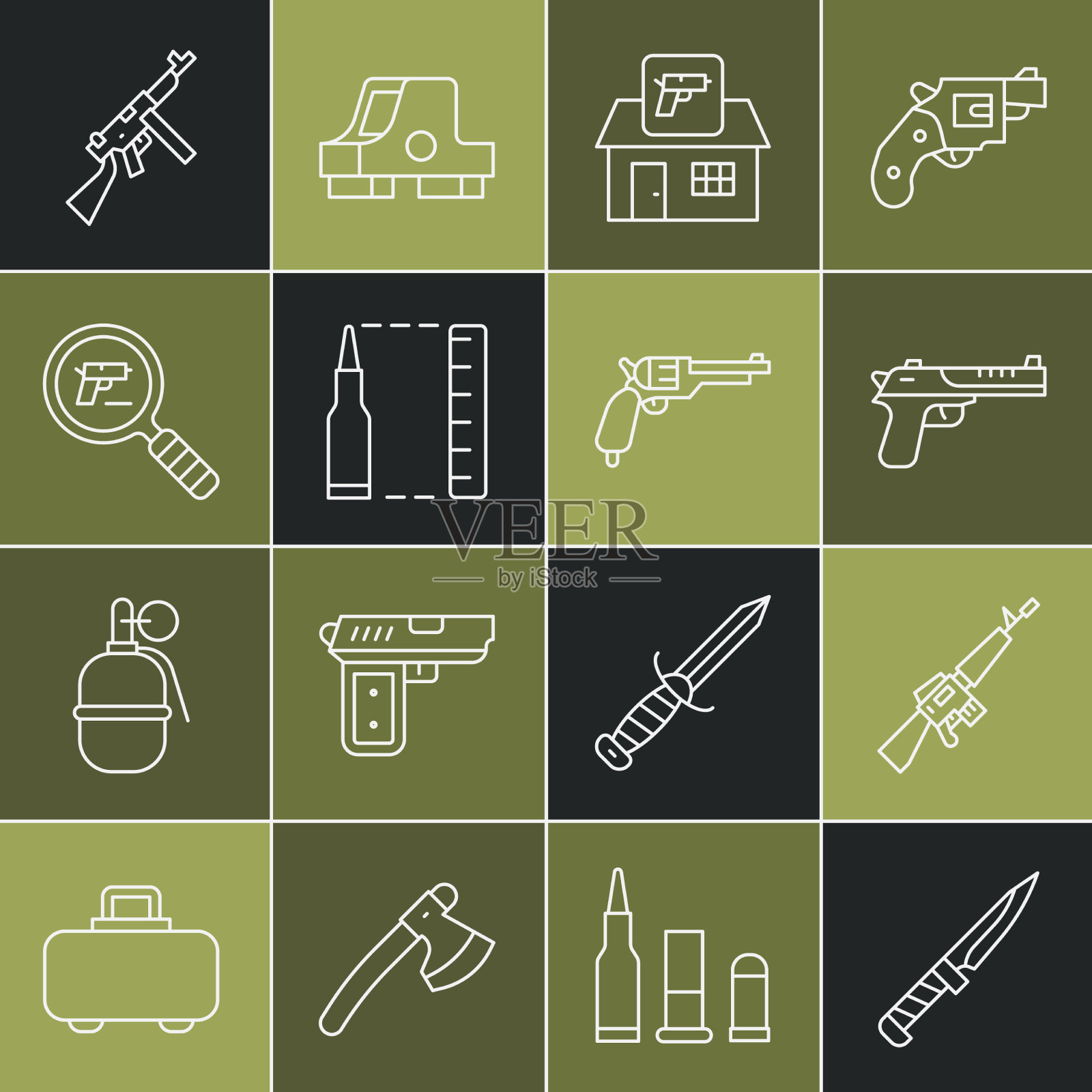 套线军刀m16a1步枪沙漠之鹰图标素材
