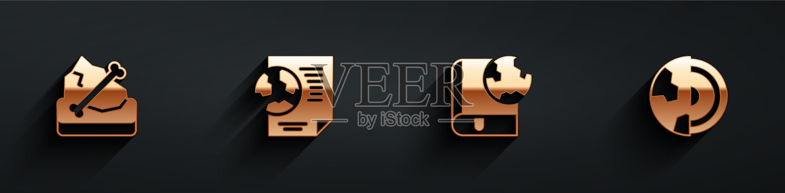 以文献和文献设置考古地球仪图标素材