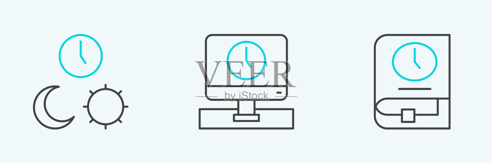 根据时间设定书的排队时间图标素材