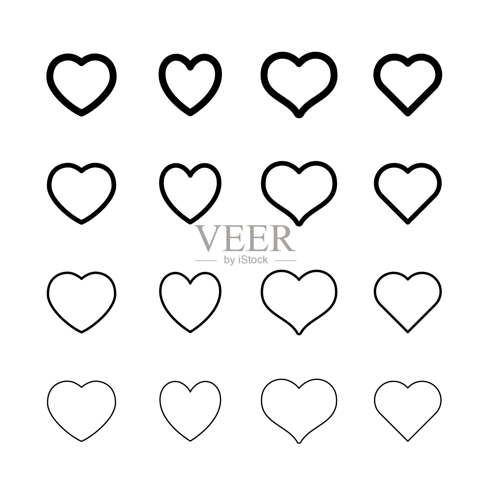 心形线性图标。爱的象征。图标素材