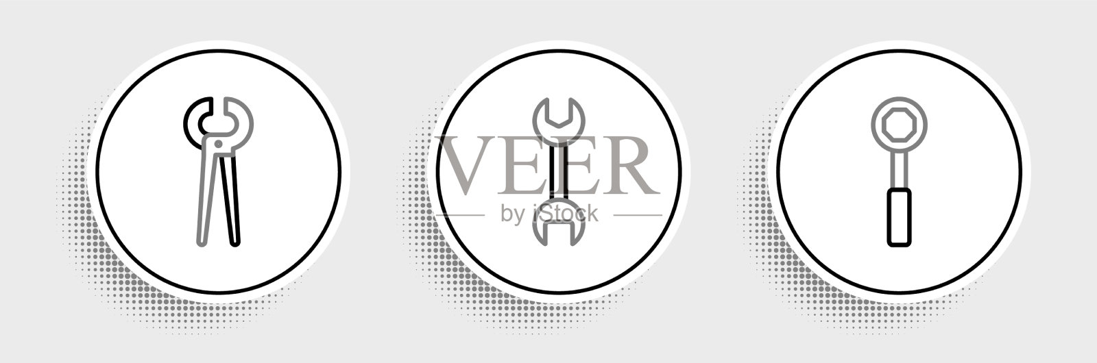 套线扳手扳手钳子和钳子图标素材