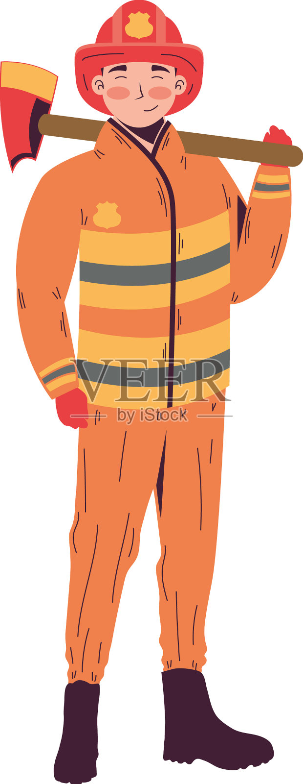 消防员男性专业工作者设计元素图片