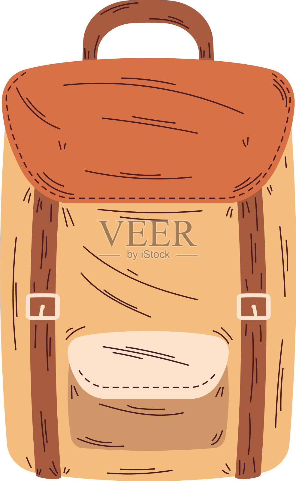 橙色露营旅行袋设计元素图片