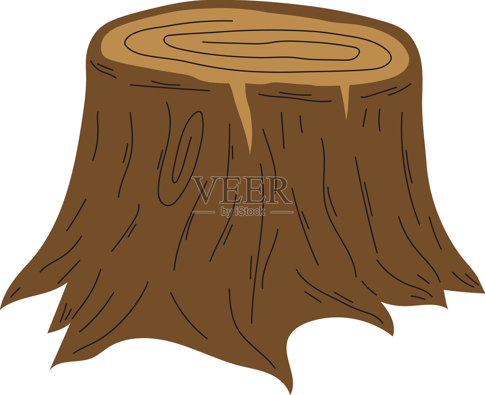 砍断树干设计元素图片