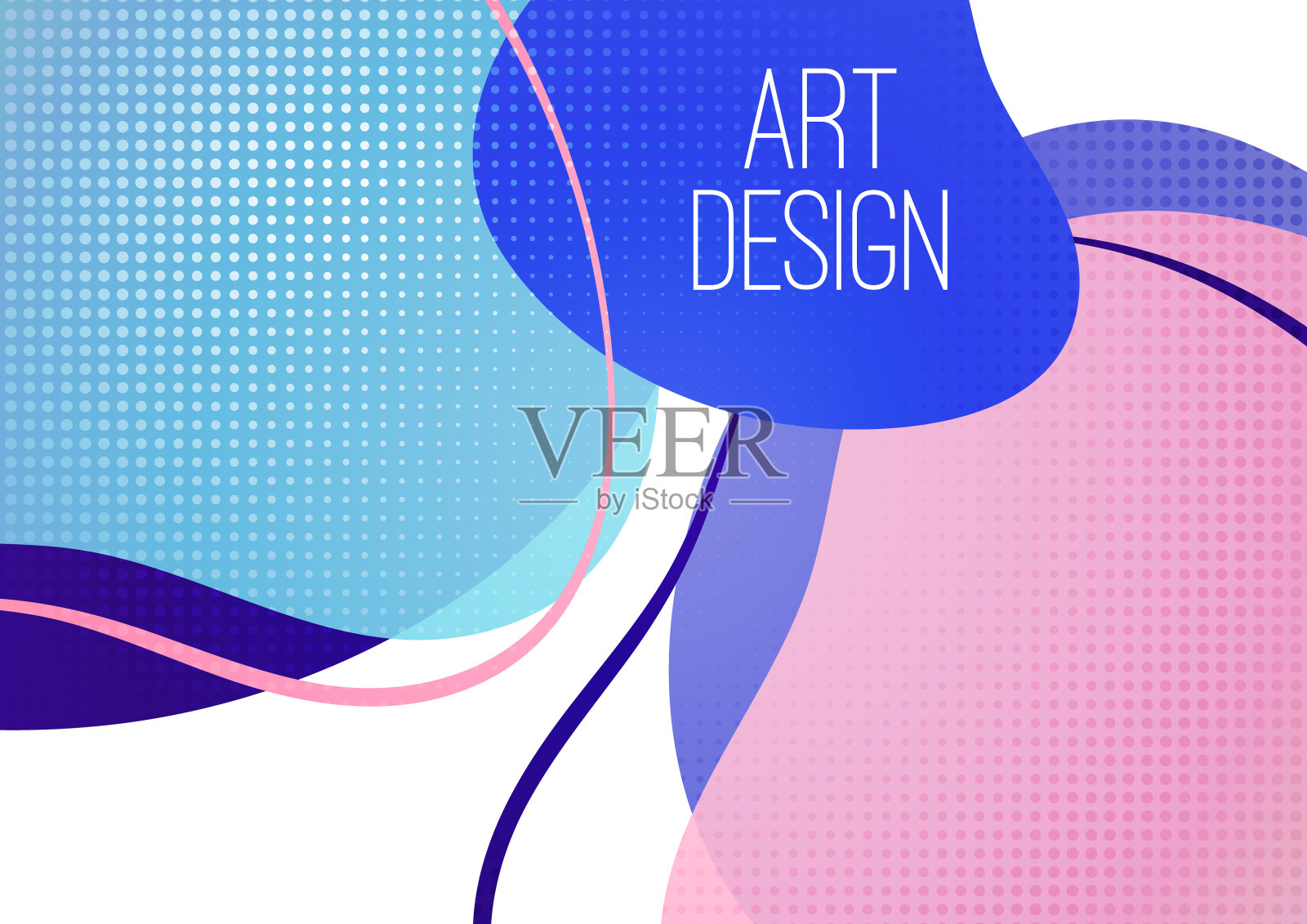 创意抽象明亮的背景。光滑的液体，白色背景上的条纹和圆点。模板打印，海报，传单。矢量插图。插画图片素材