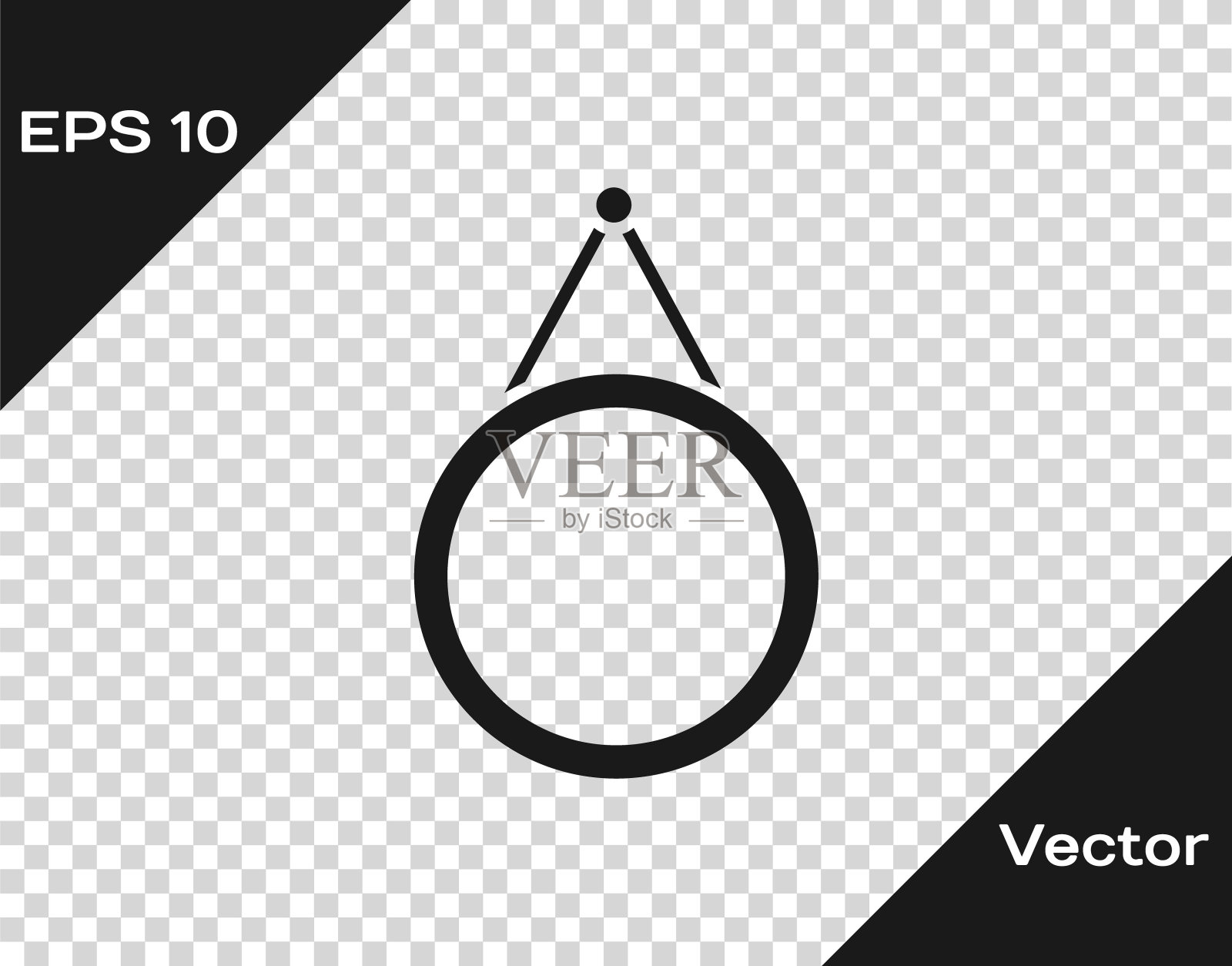 黑镜图标隔离在透明背景上。向量插画图片素材