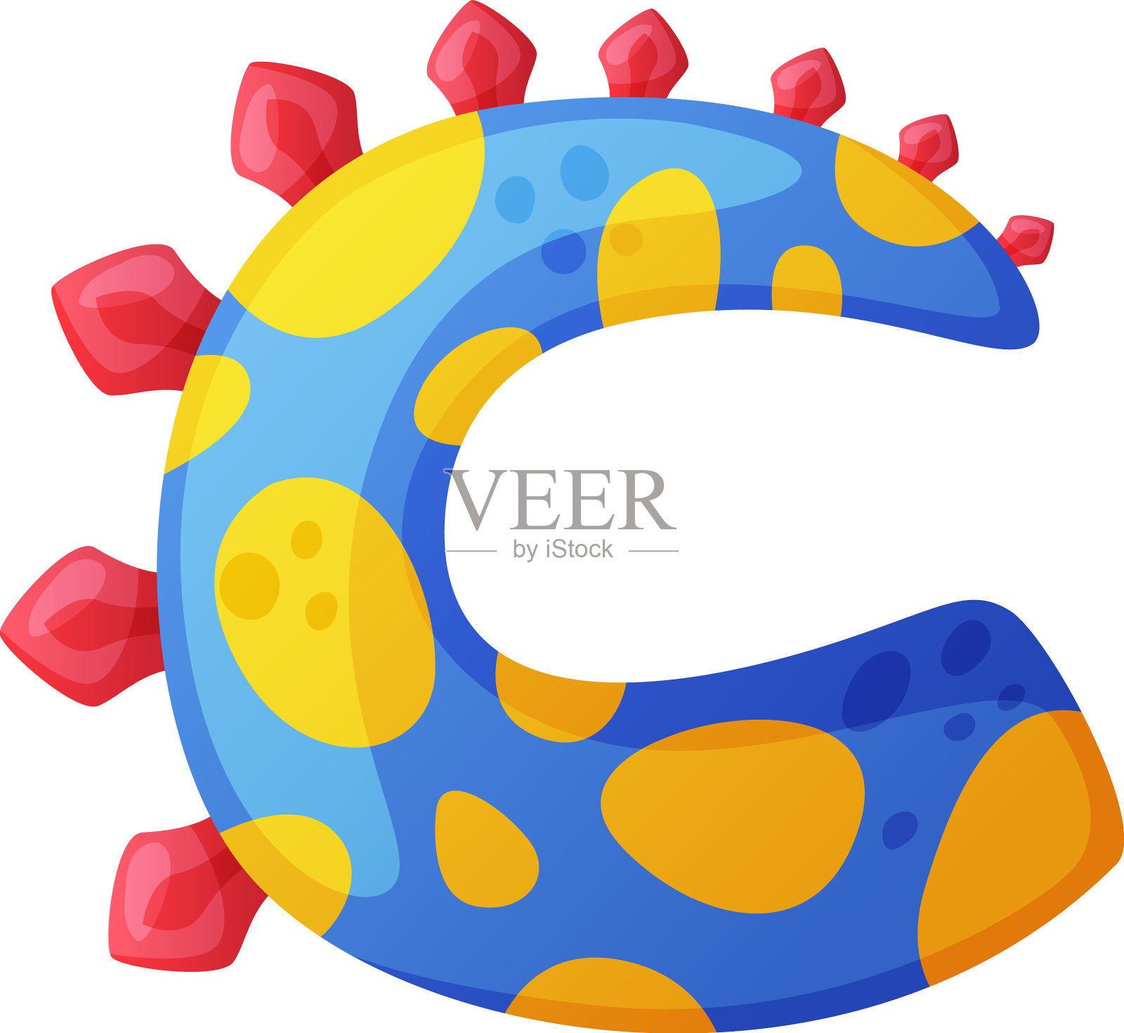 C辅音字母恐龙字体恐龙字母表设计元素图片