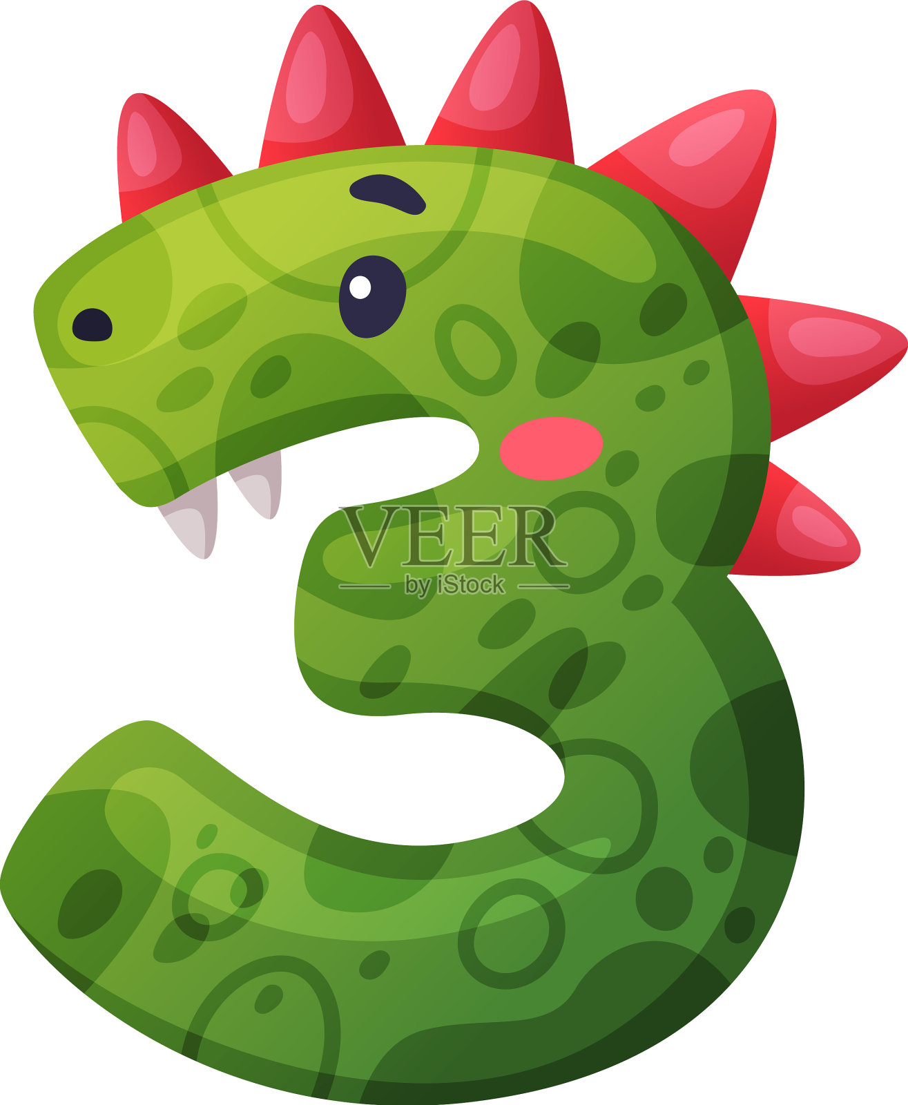 3 .恐龙字体数字3 .恐龙效果数字设计元素图片