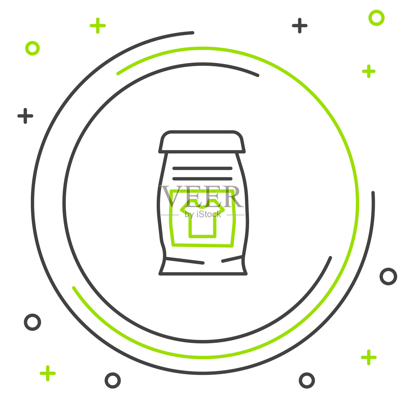 白色背景上孤立的自动洗衣机图标线洗衣液。彩色轮廓概念。向量插画图片素材