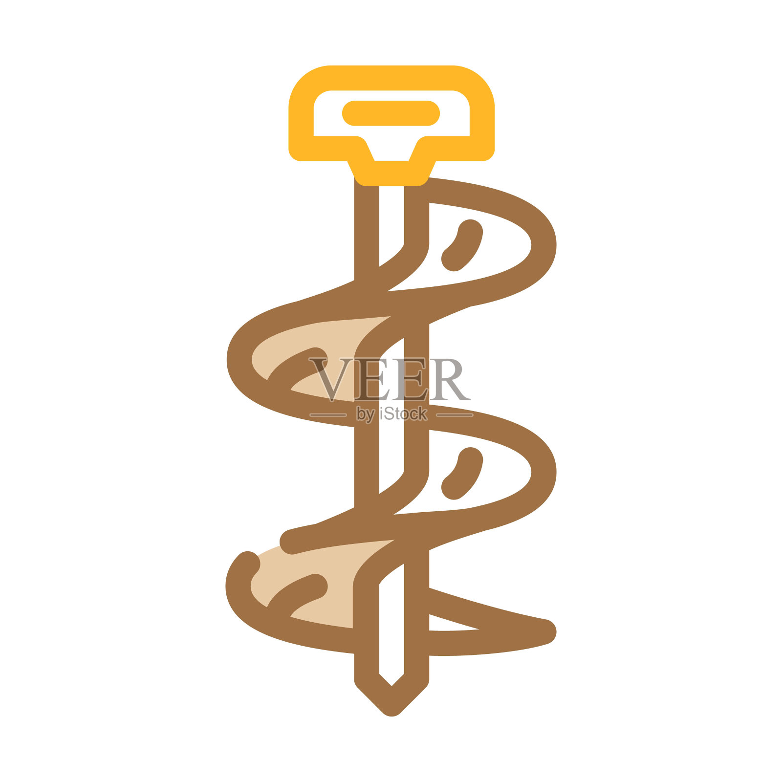 钻头种植园林工具颜色图标矢量说明插画图片素材