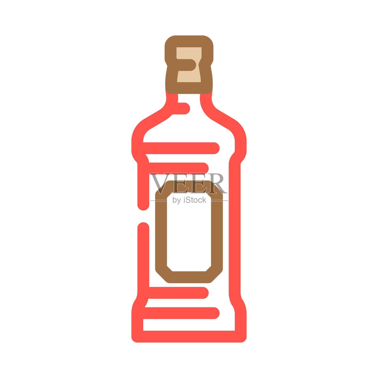 威士忌饮料瓶颜色图标矢量说明插画图片素材