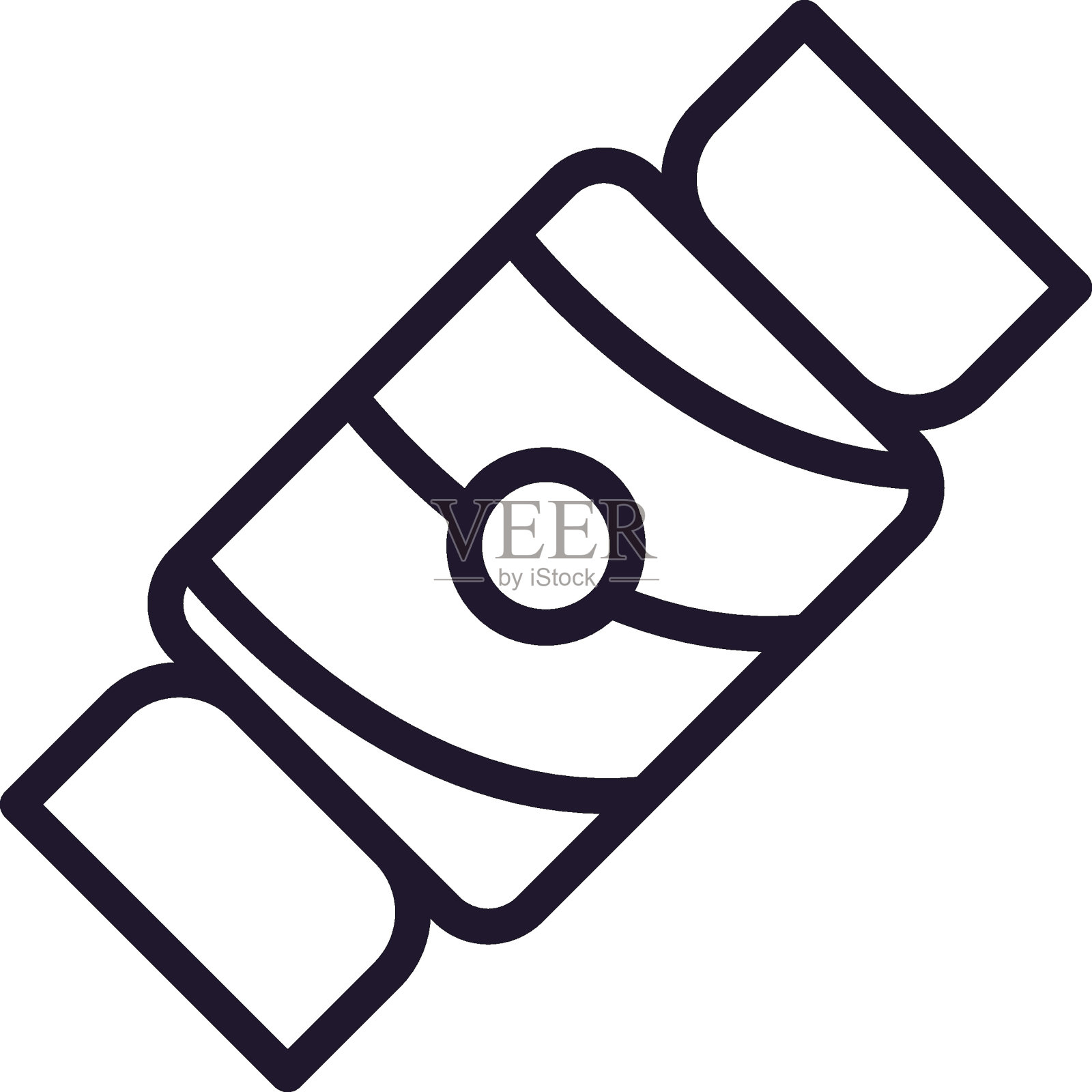 糖果单线图标，高品质矢量插画，适用于设计、网站、网店、在线书籍等。潮流扁平风格可编辑笔触，白色背景隔离插画图片素材