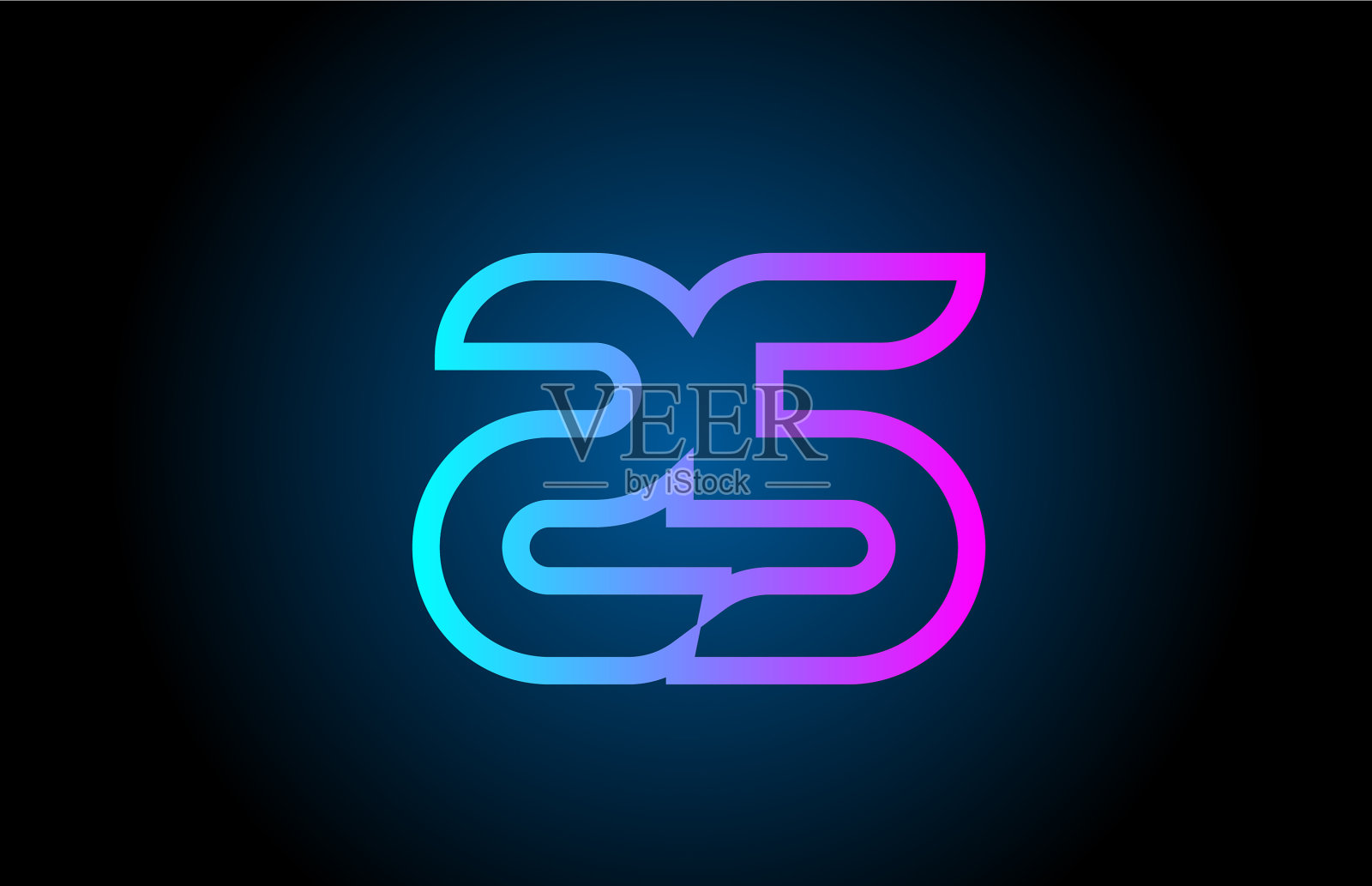 粉色线25号标志图标设计创意插画图片素材