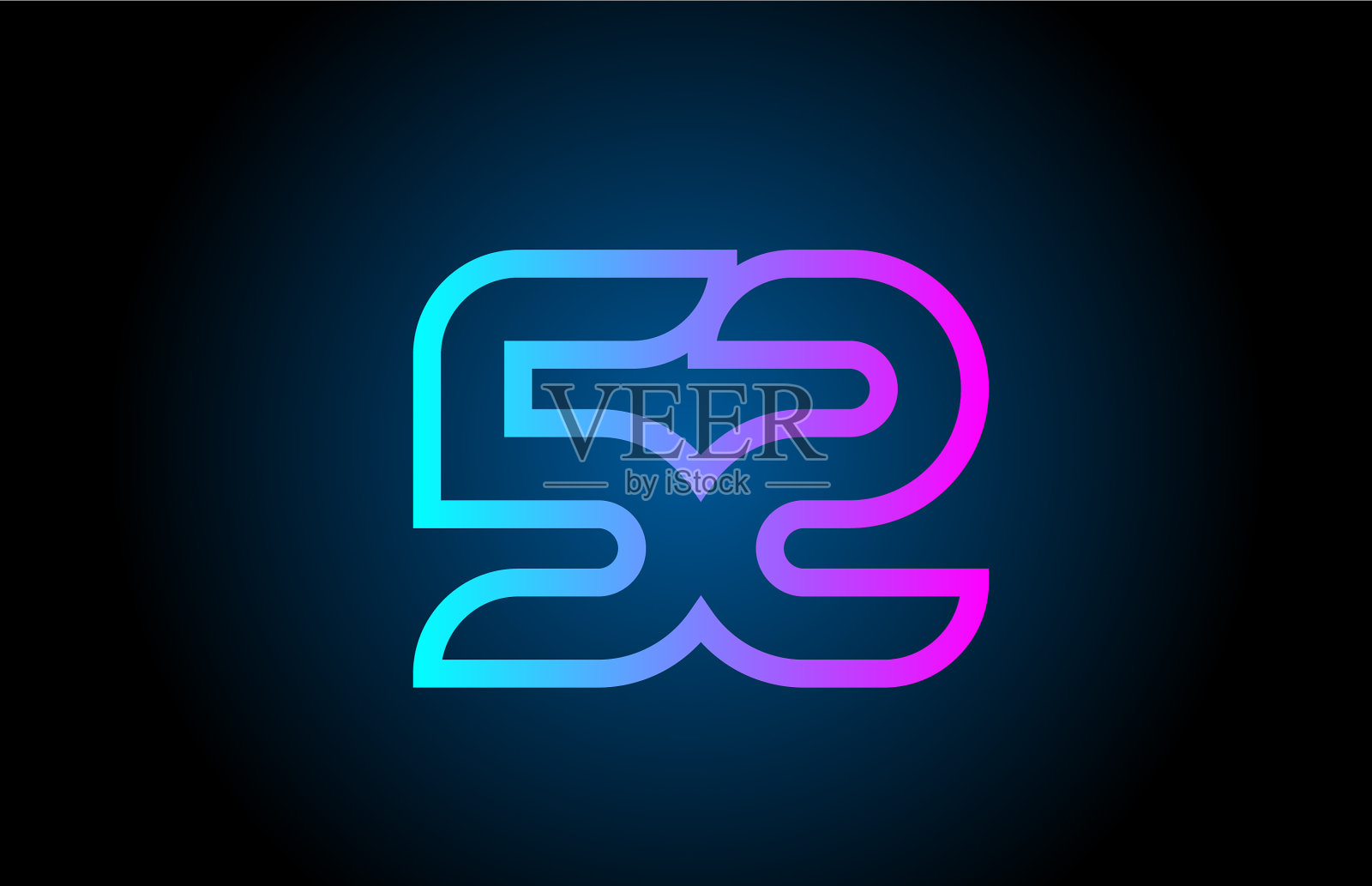 粉色线52号标志图标设计创意插画图片素材