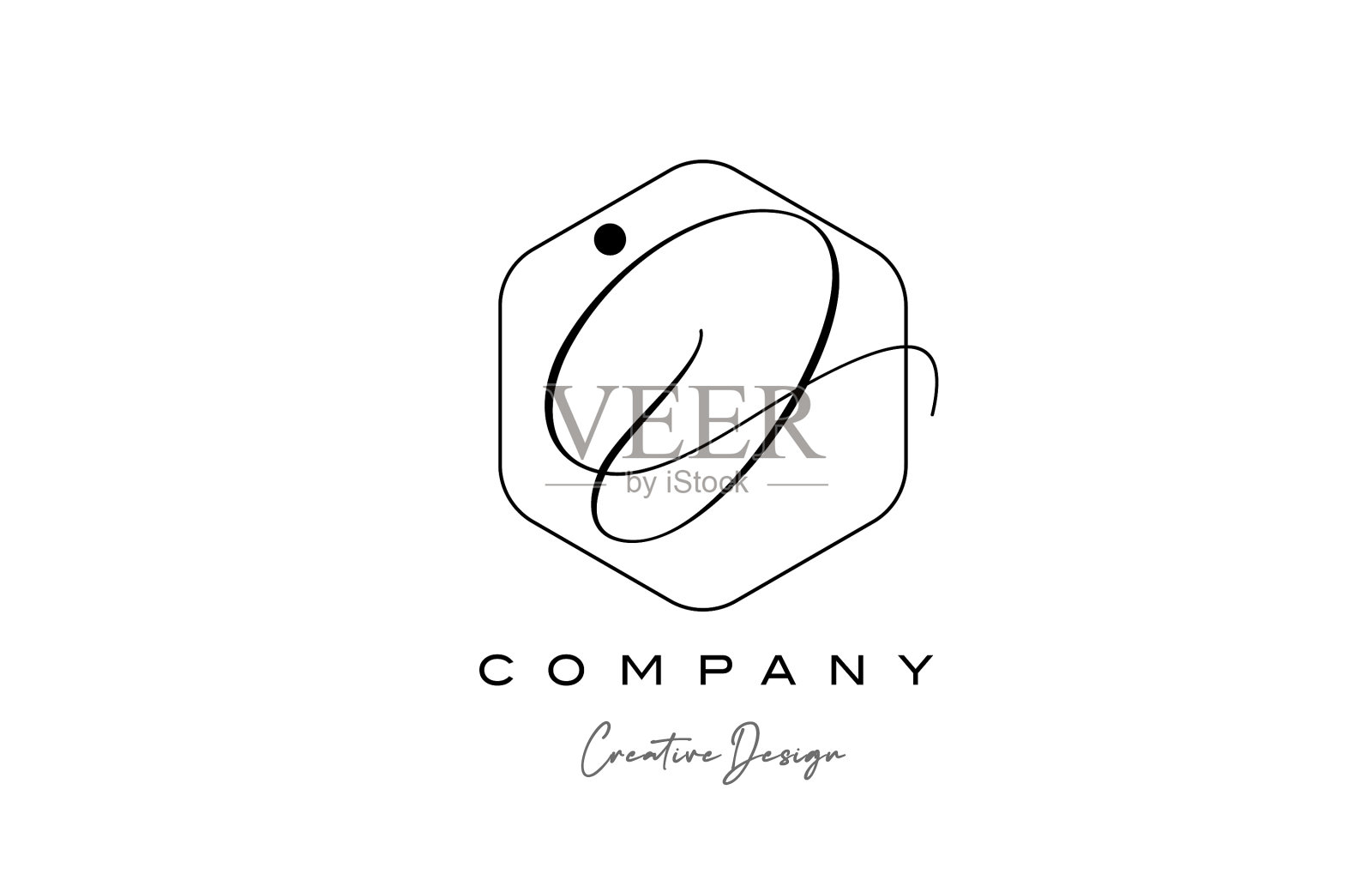 优雅的字母标志图标设计与字母插画图片素材