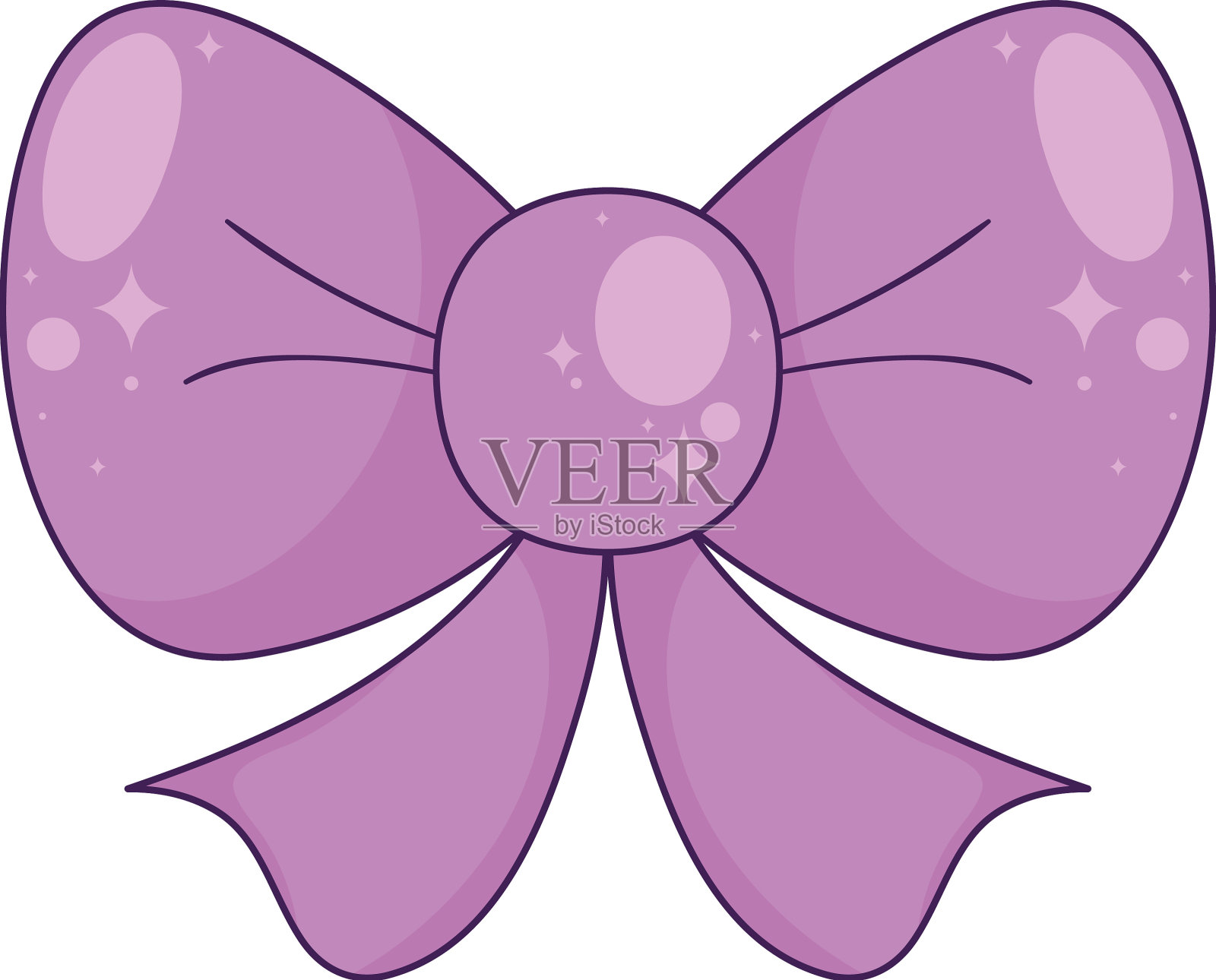 紫色缎带蝴蝶结设计元素图片