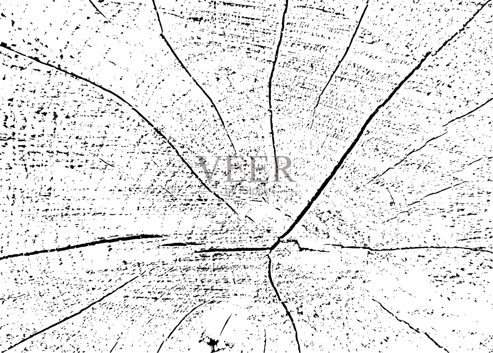 带有裂纹的白杨横截面的矢量垃圾纹理插画图片素材