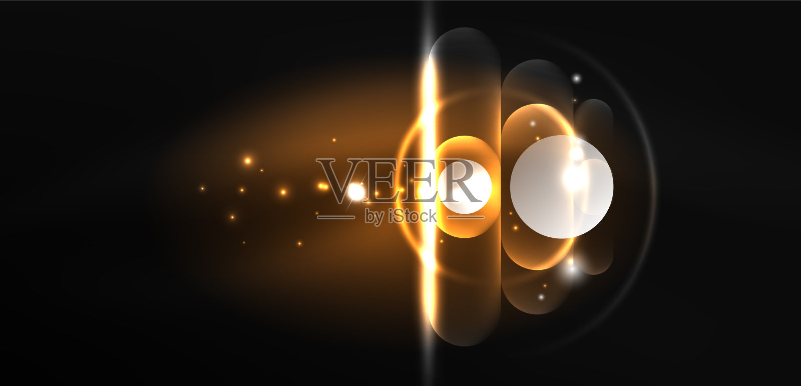 抽象发光霓虹灯技术圈插画图片素材