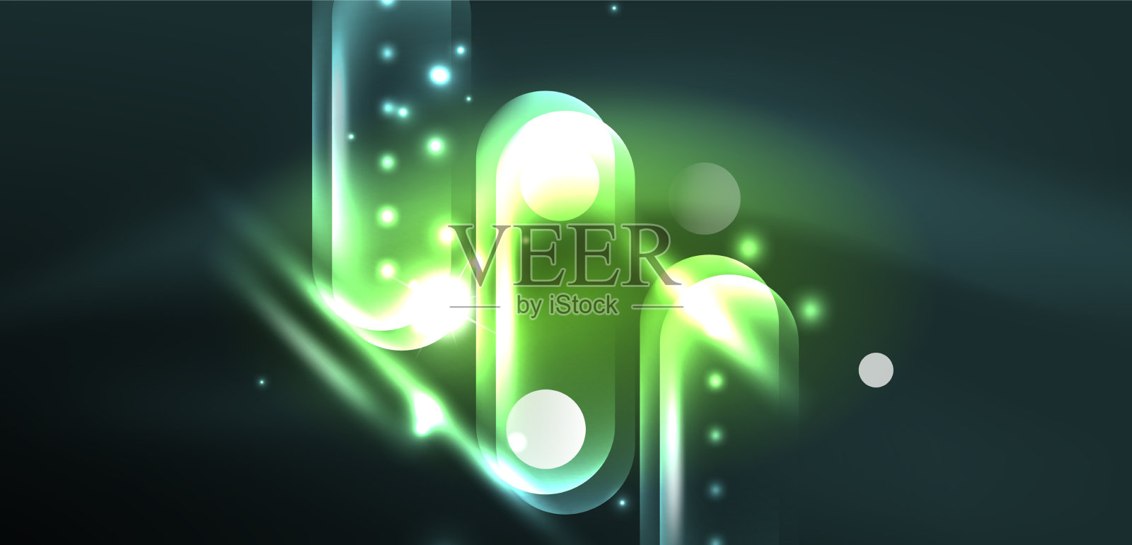 抽象发光霓虹灯技术圈插画图片素材