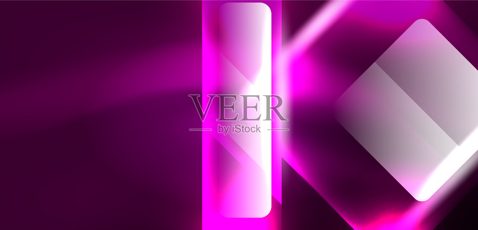 霓虹灯闪烁的科技线和高科技箭头插画图片素材