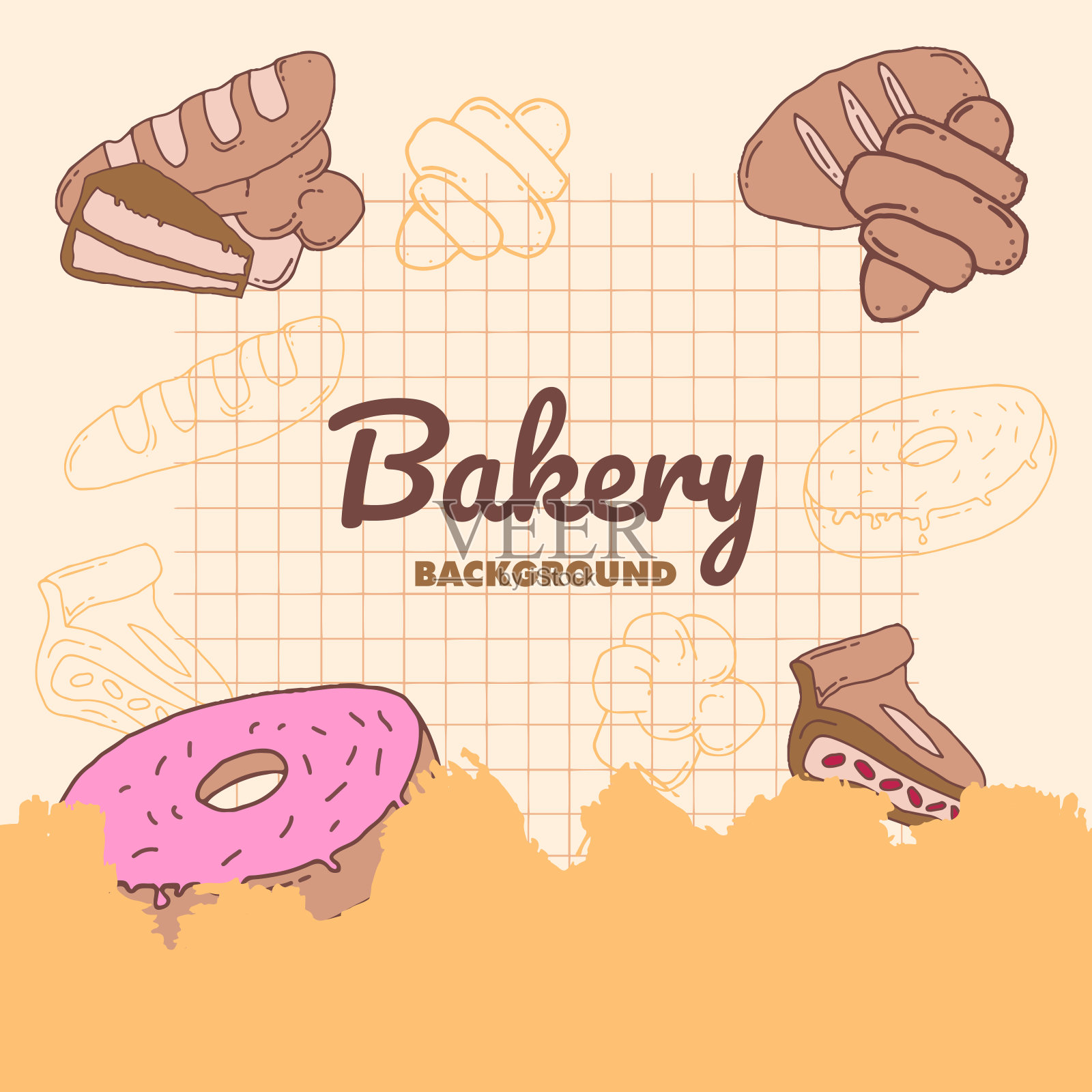 Backery背景设计矢量元素插画图片素材
