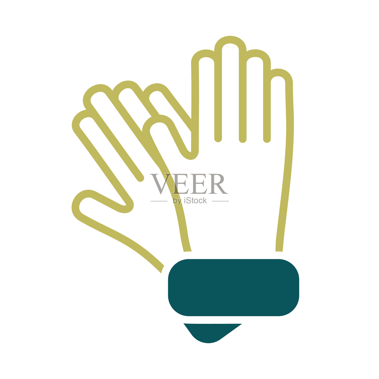 园艺手套的工作隔离矢量图标插画图片素材